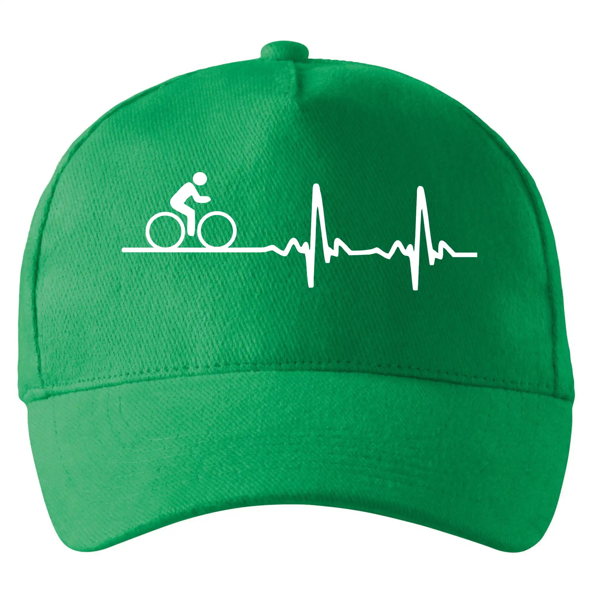 Tričko ako darček pre cyklistu - Cyklo ekg - bicykel - Šiltovka so zahnutým šiltom a mosaznou sponou