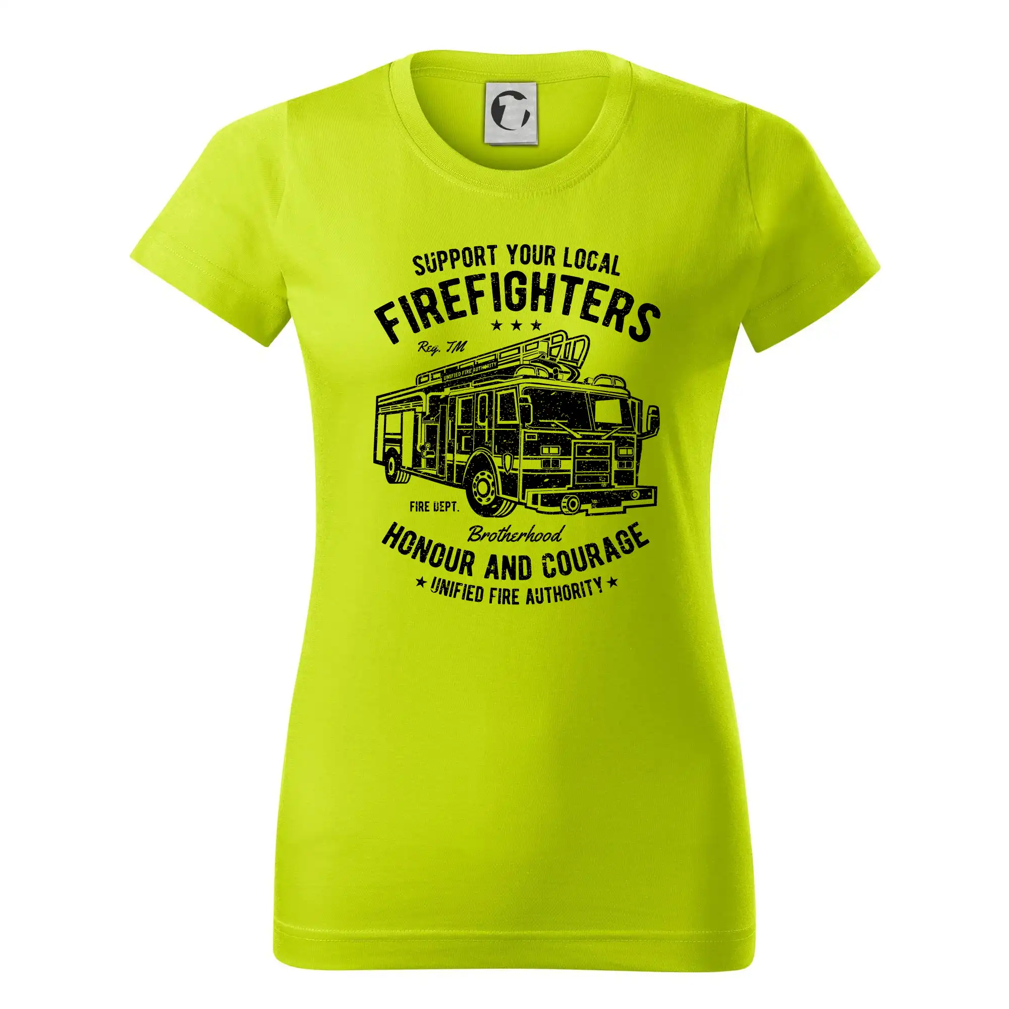 Originálne tričká pre hasičov - Fire Fighters Truck - Dámske tričko basic - ľahko voľnejšie a dlhšie