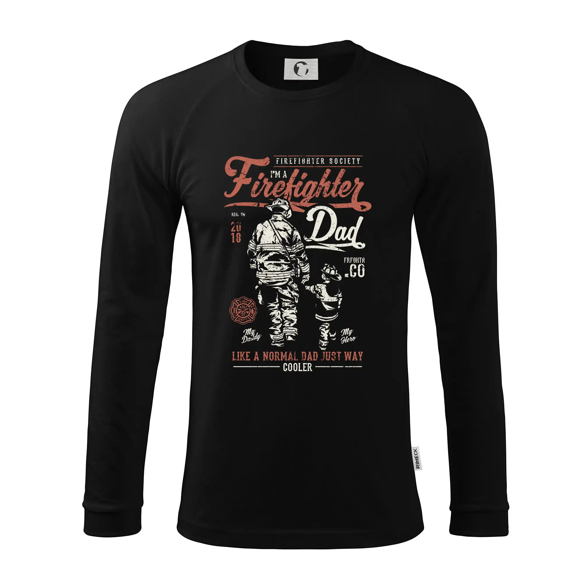 Originálne tričká pre hasičov - Firefighter Dad - Pánske tričko s dlhým rukávom LS130