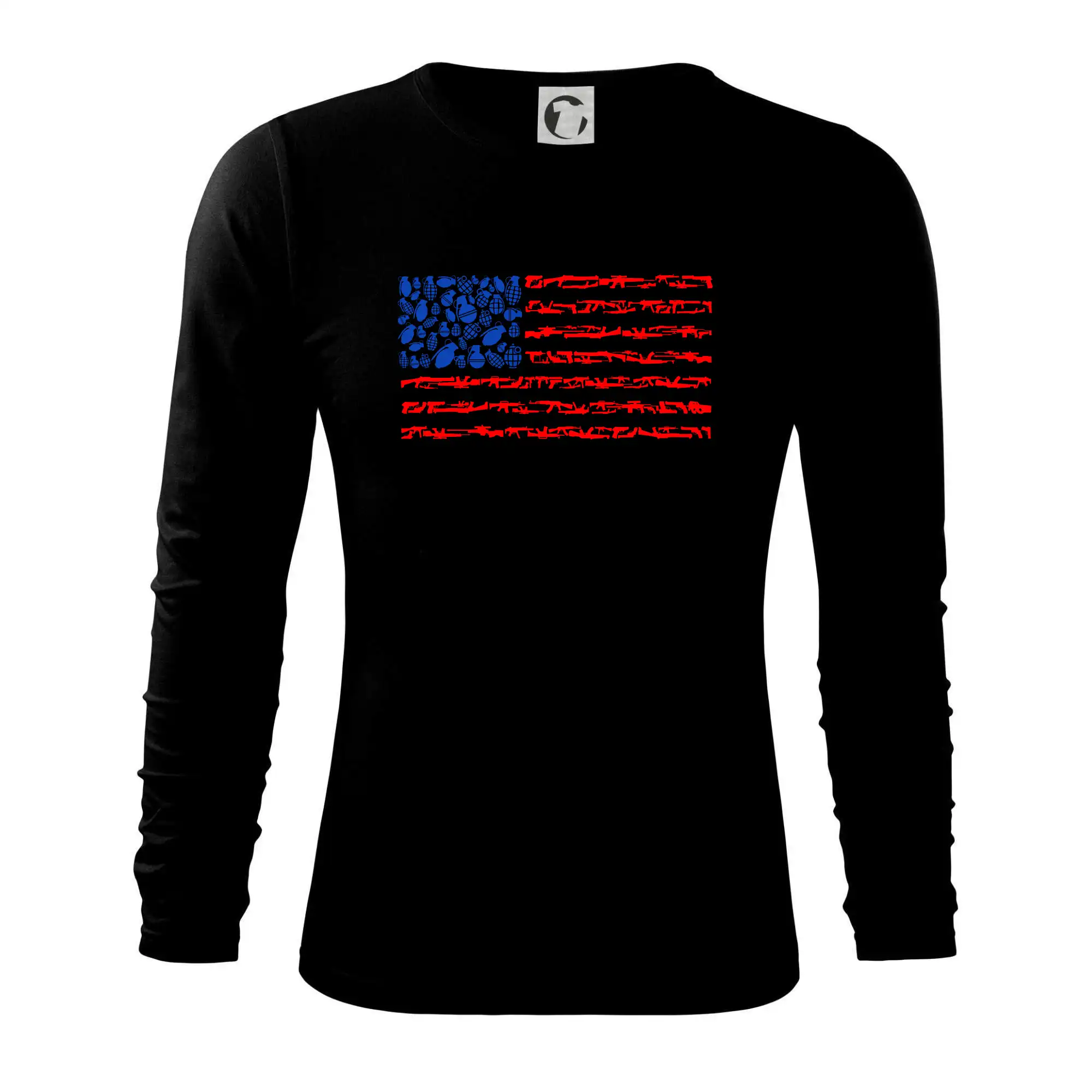 Tričká USA - USA vlajka - zbrane - Tričko s dlhým rukávom FIT-T long sleeve