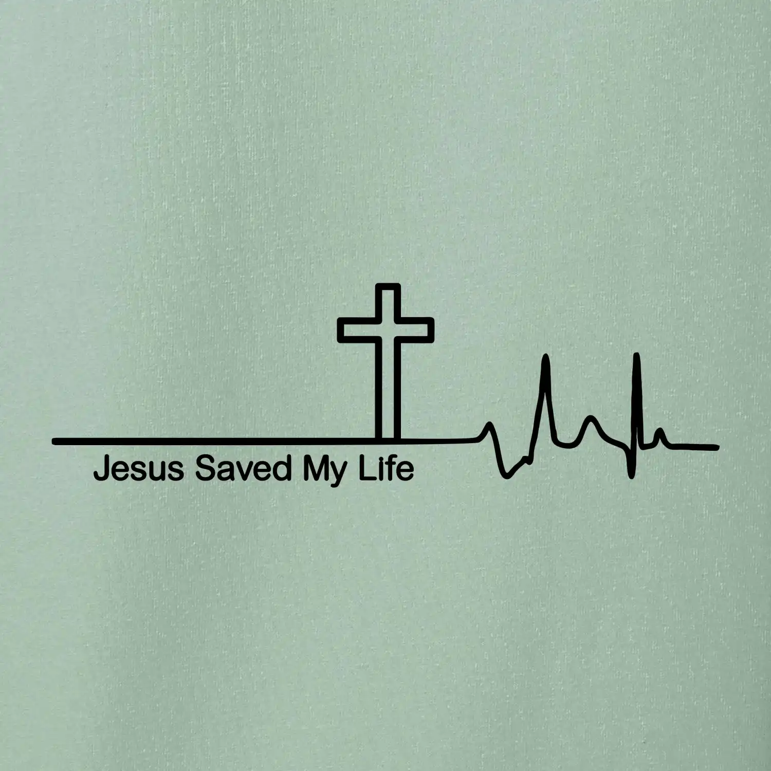 Jesus Saved My Life kříž ekg
