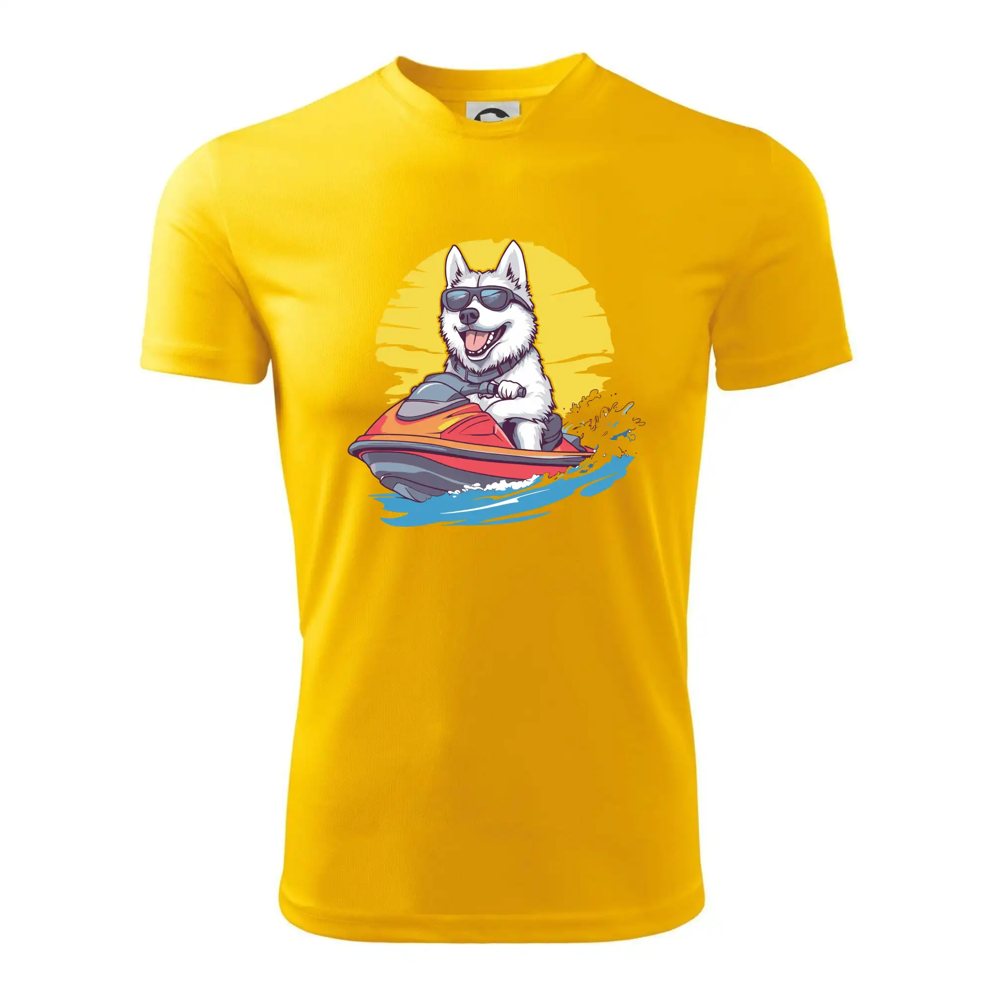 Husky na vodním skútru