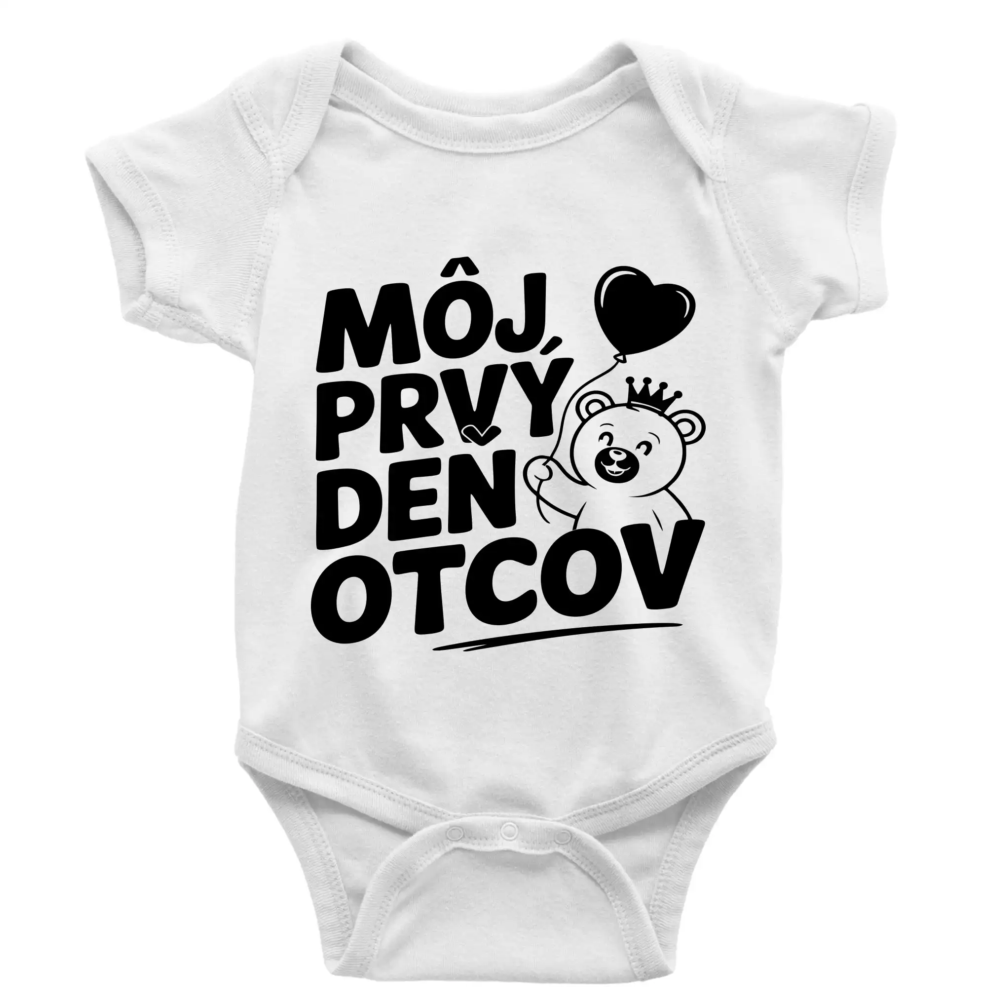 Môj prvý deň otcov - Medvídek a srdce - Body dojčenské s krátkym rukávom