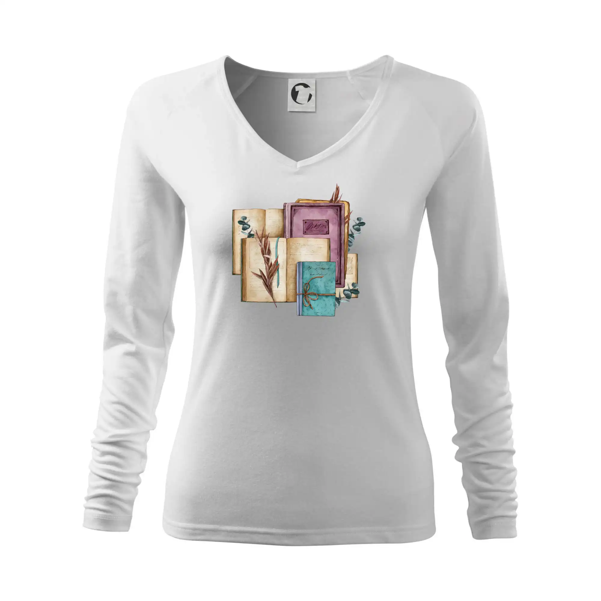 Tričká s motívom kníh pre milovníkov čítania a vône papiera - Knihy staré fialové - Tričko dámske Elegance