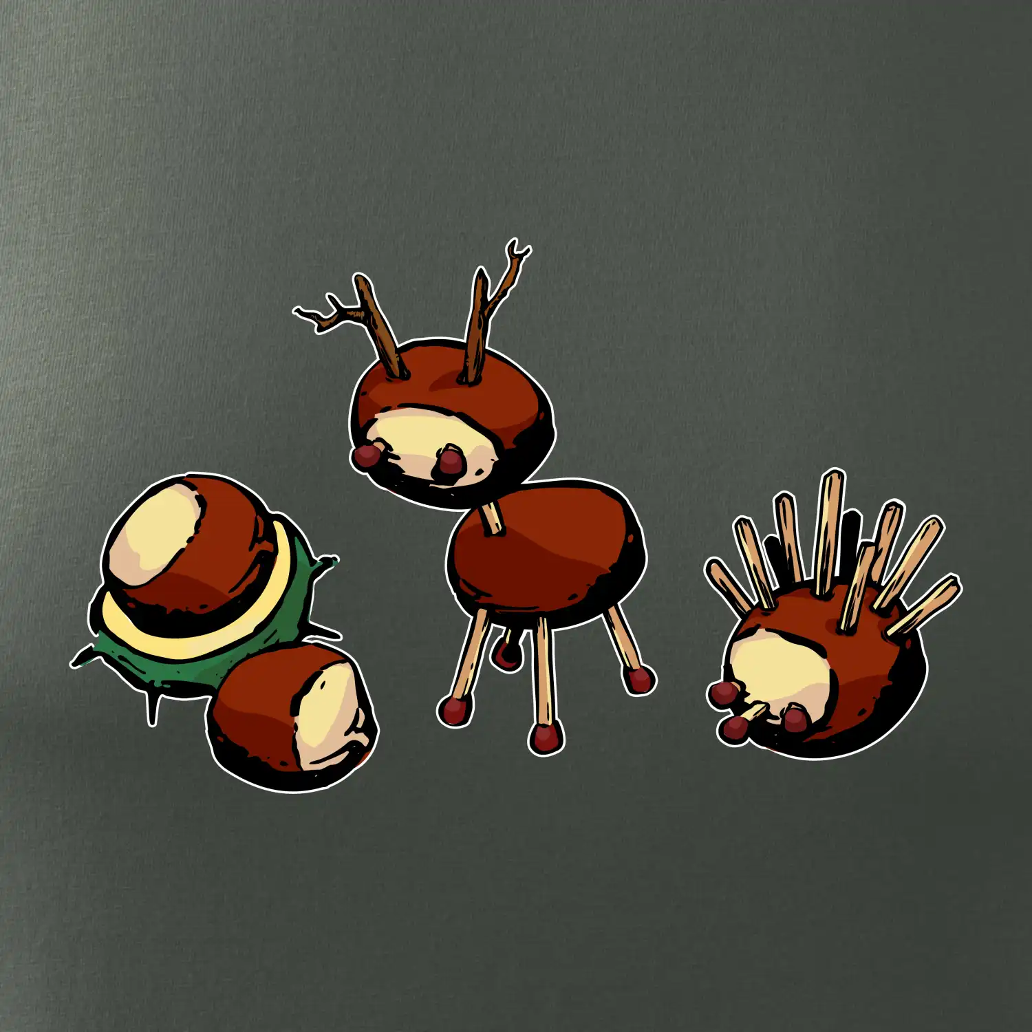 Kaštanová zvířátka - v řadě