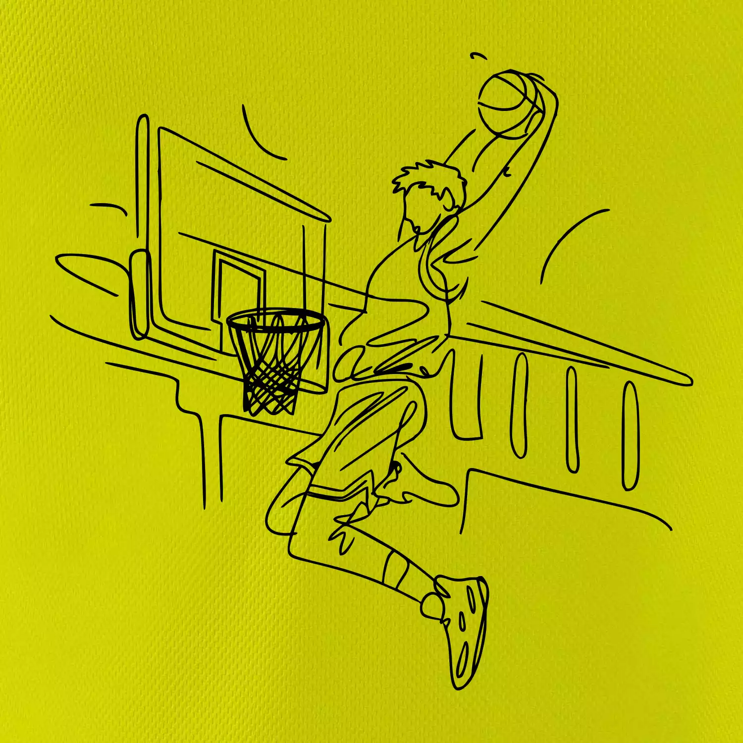 Basketbalista jedním tahem - výskok