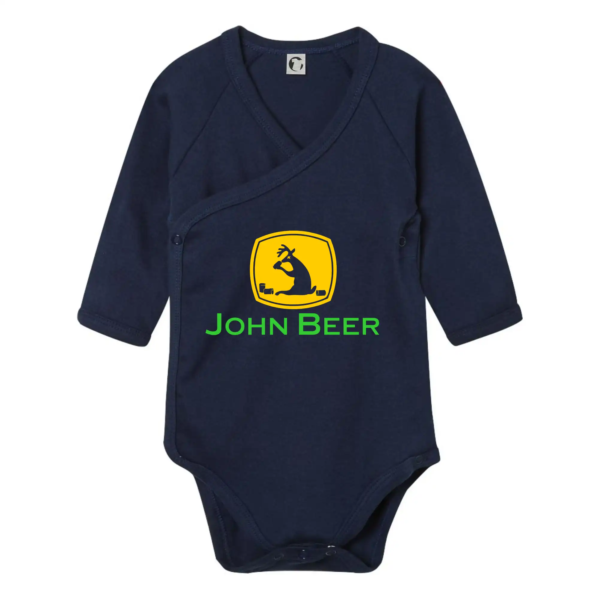 John Beer jeleň s pivom - Body zavinovacie s dlhým rukávom