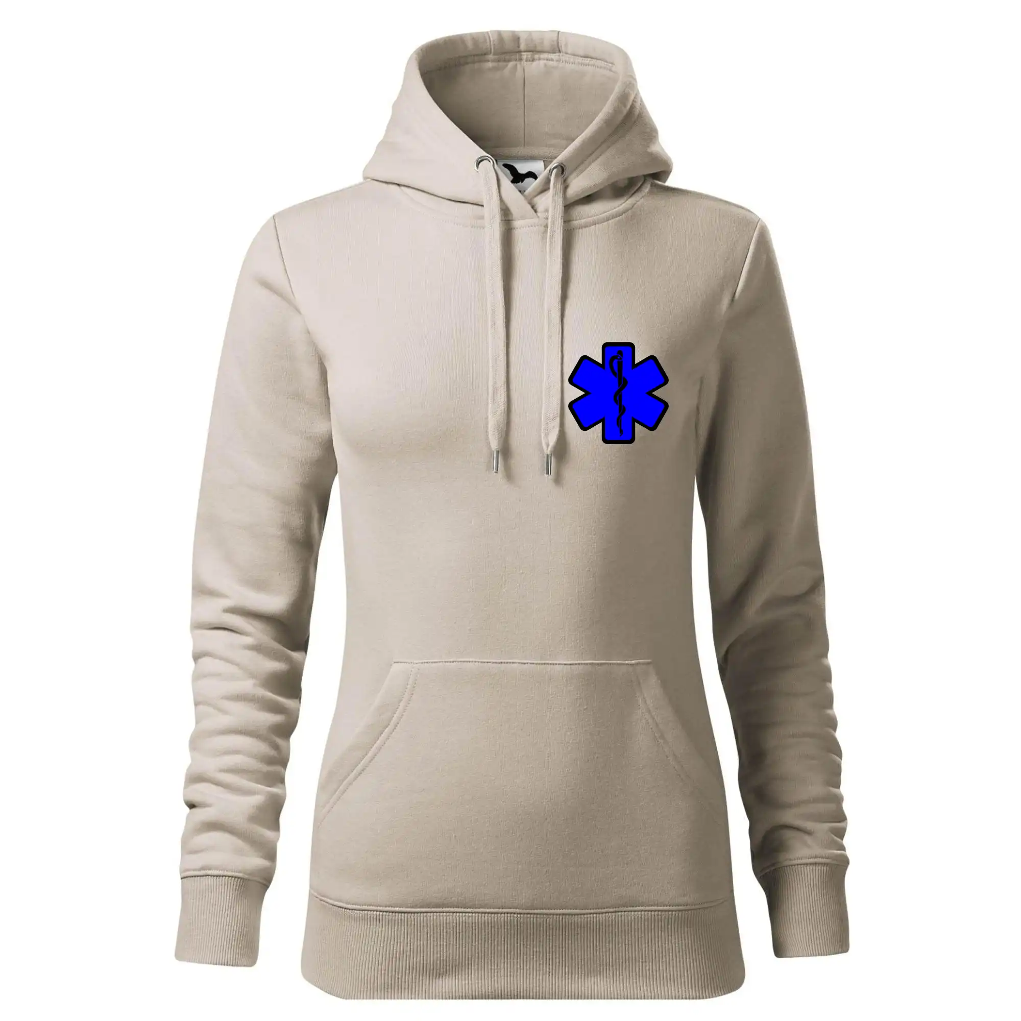 Tričká a mikiny pre záchranárov a lekárov - Kvalitné oblečenie pre zdravotníkov - Rescue - Hviezda na prsníku + nápis na chrbte - Mikina dámská Cape s kapucí
