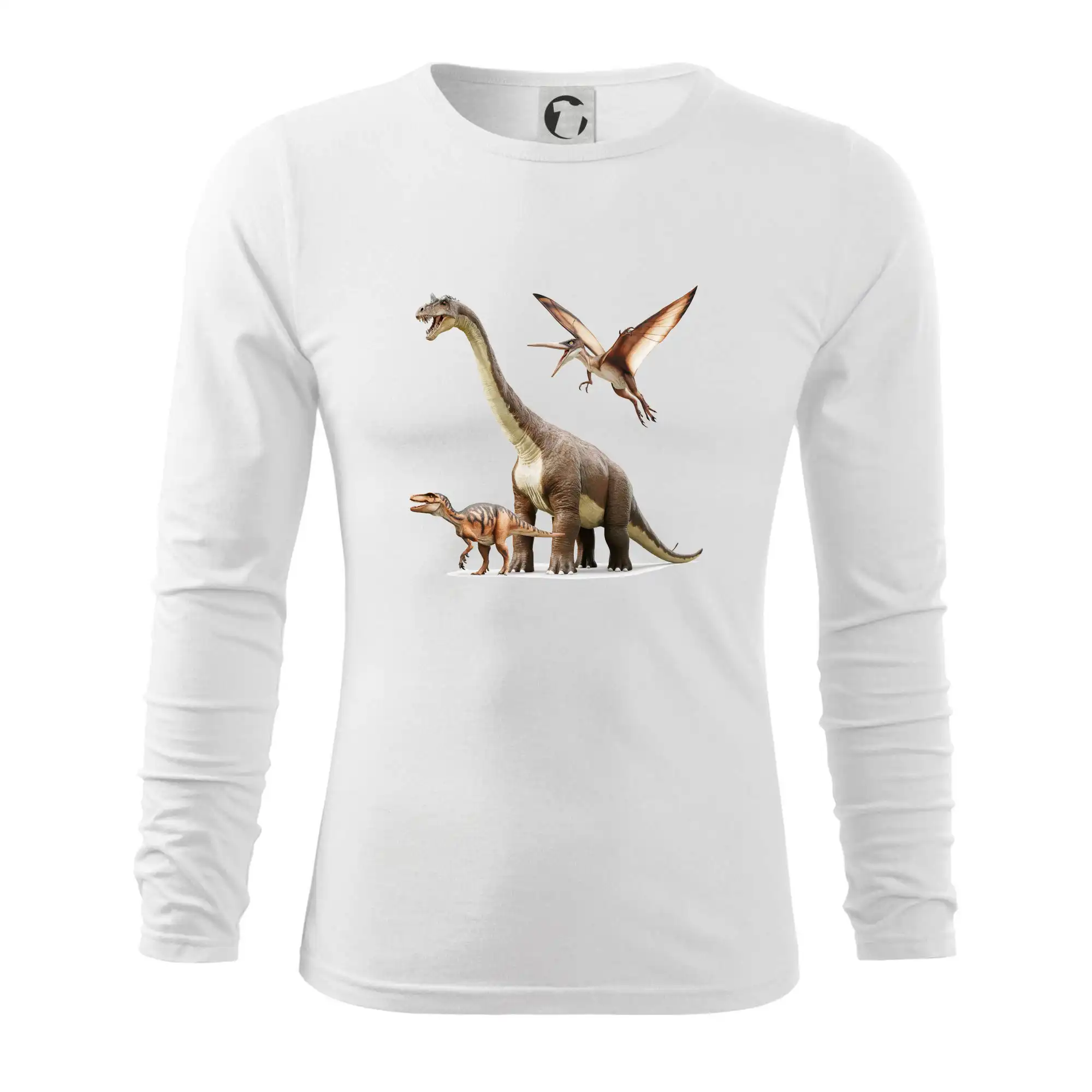 Tričká so zvieratami - Fotka s dinosaurami - Tričko s dlhým rukávom FIT-T long sleeve