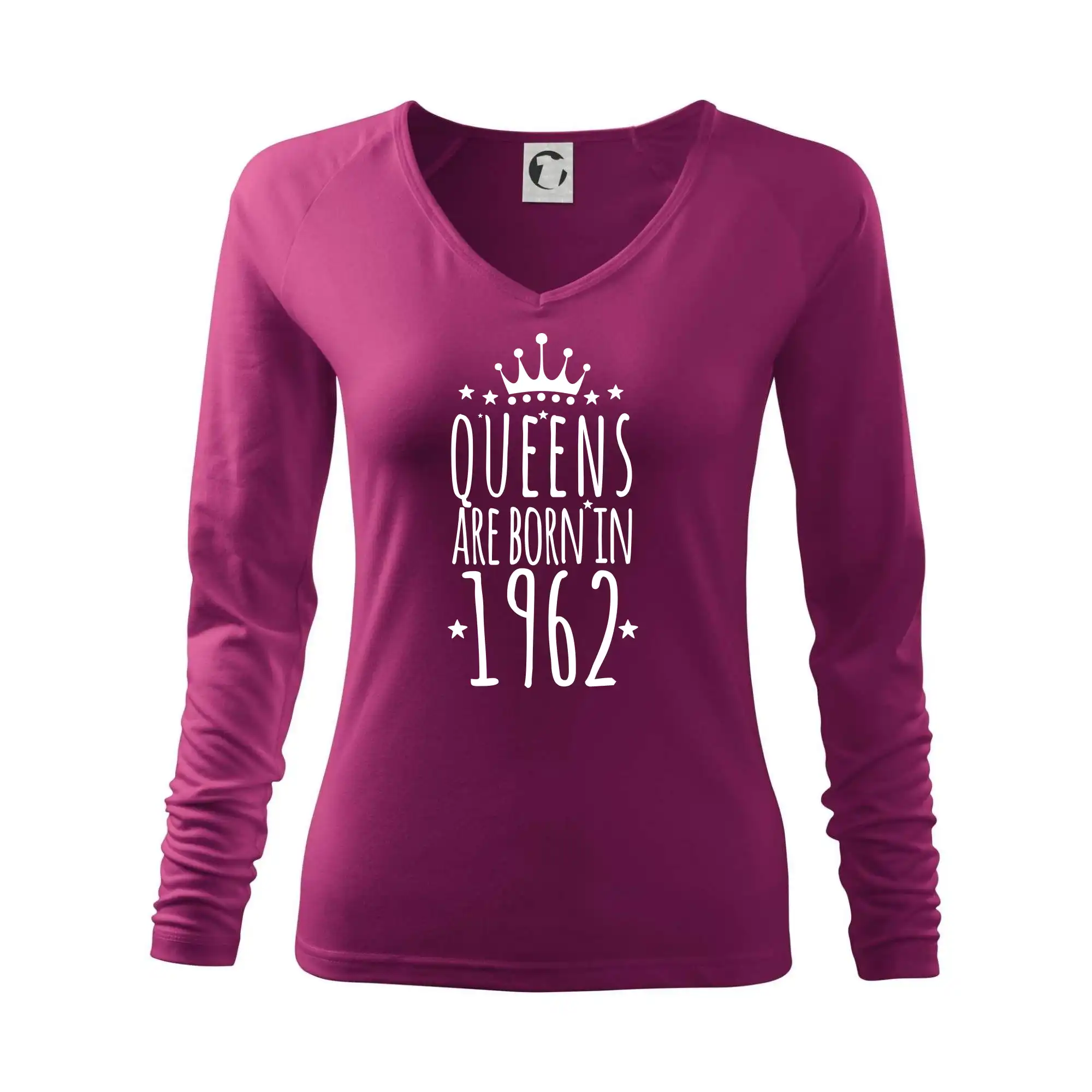 Trička s ročníkom 1962 - Queens are born in 1962 - Tričko dámske Elegance