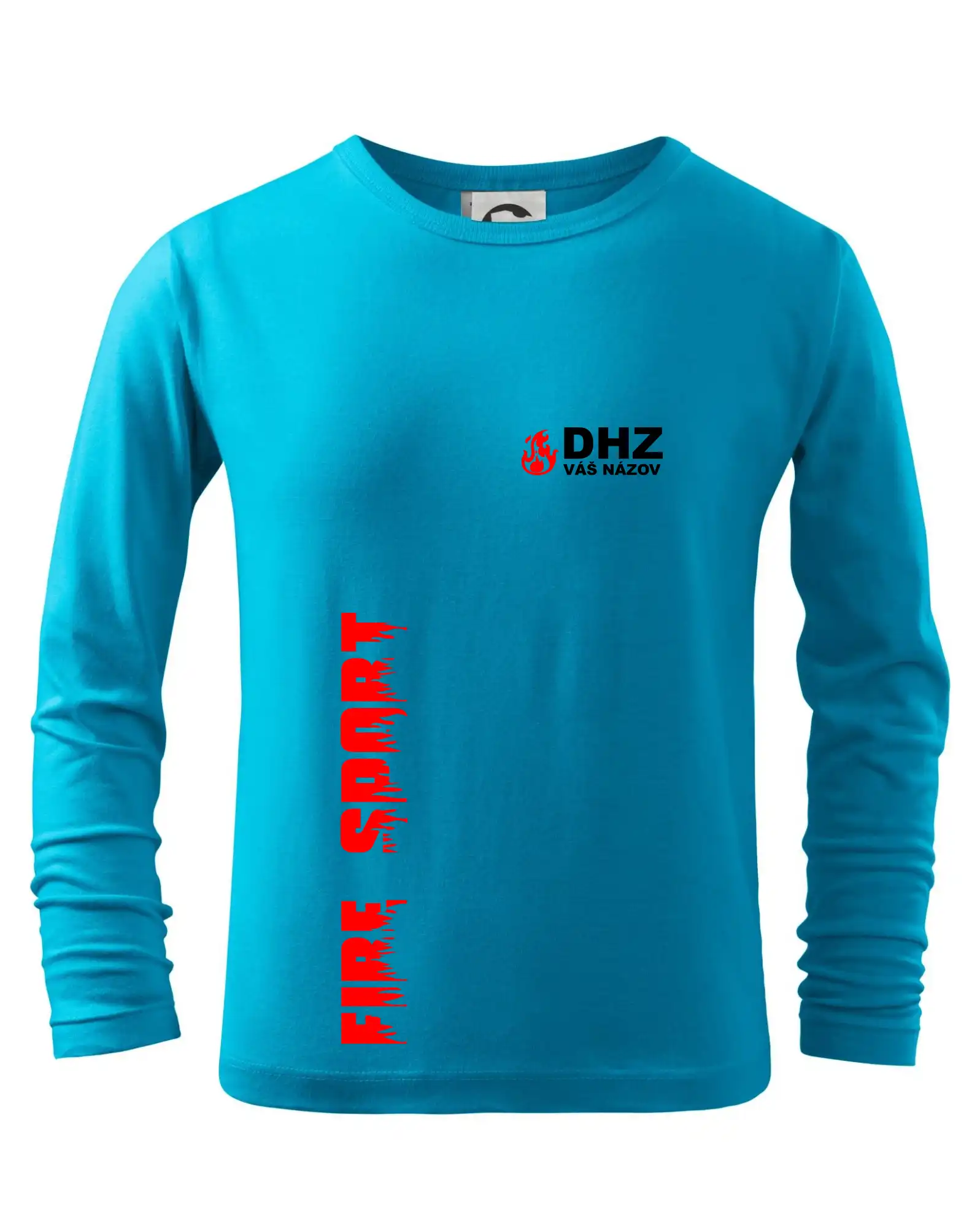 Originálne tričká pre hasičov - DHZ (oheň, firesport, názov sboru - vlastný nápis) - Tričko detské Long Sleeve
