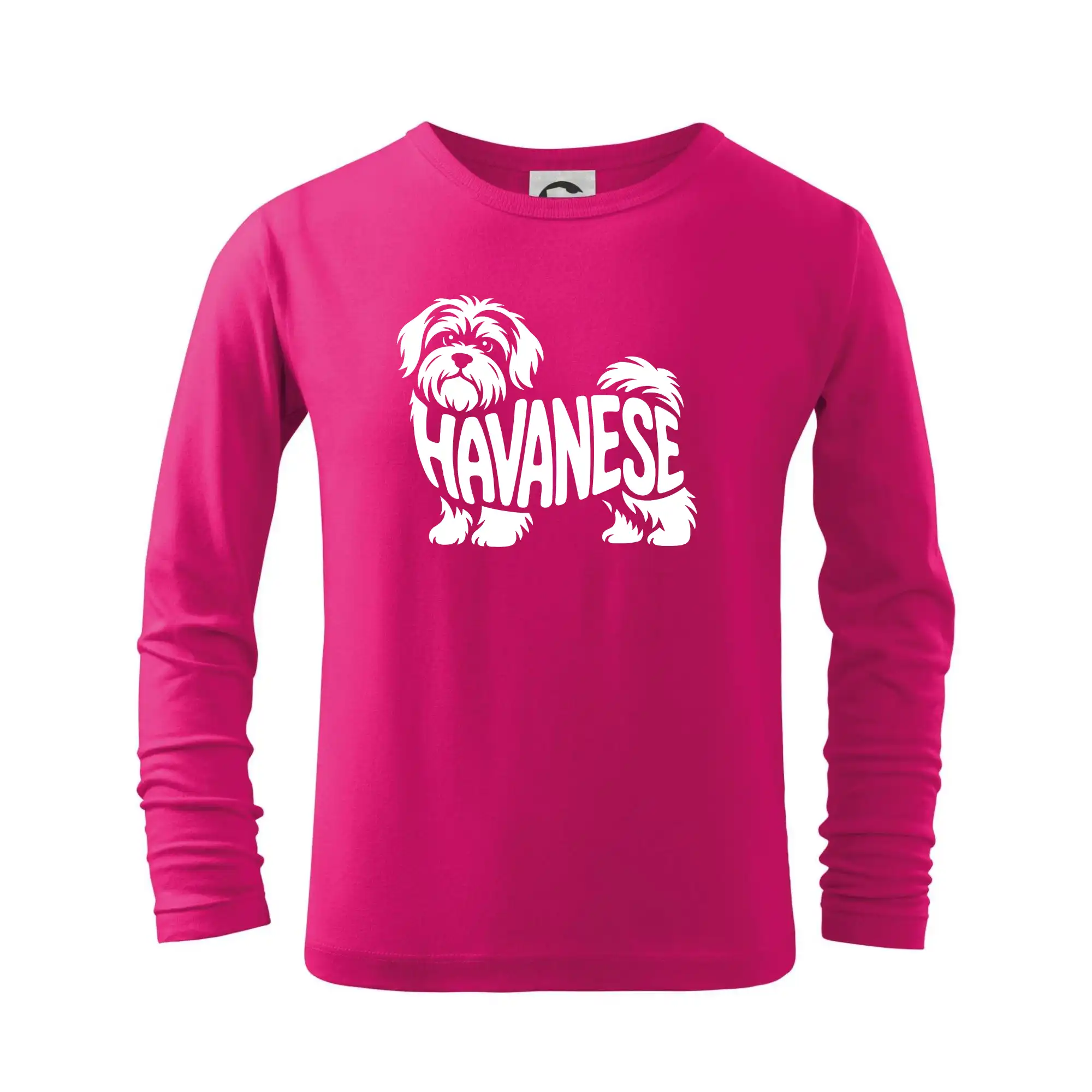 Ostatné psie plemená - Havanese nápis v tele - Tričko detské Long Sleeve