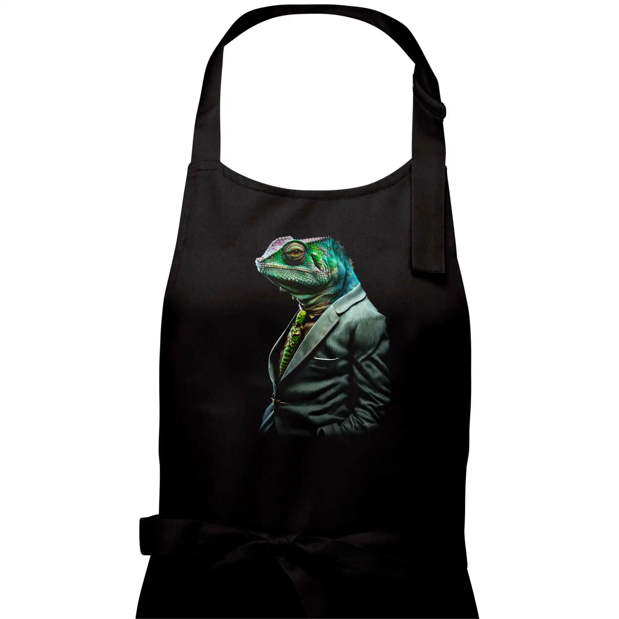 Tričká so zvieratami - Chameleon v obleku - Dámska zástera na varenie
