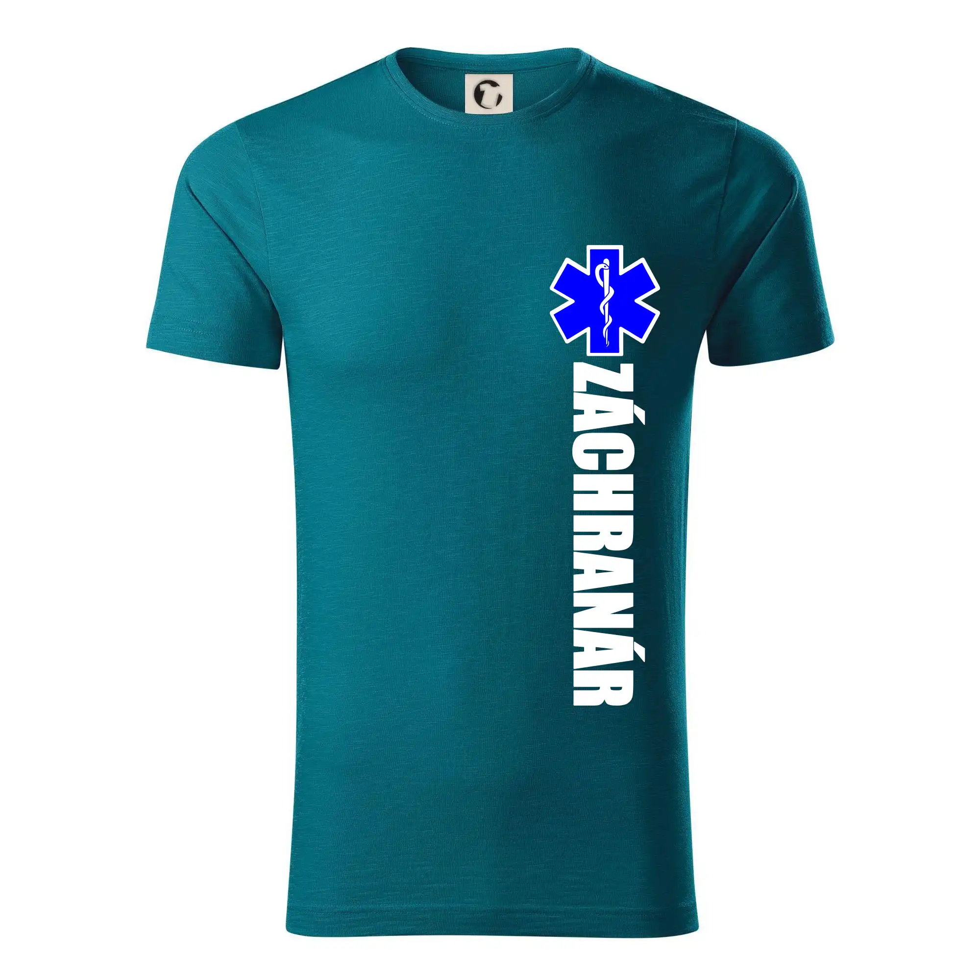 Tričká a mikiny pre záchranárov a lekárov - Kvalitné oblečenie pre zdravotníkov - Nápis Záchranár + hviezda - Tričko z organickej bavlny