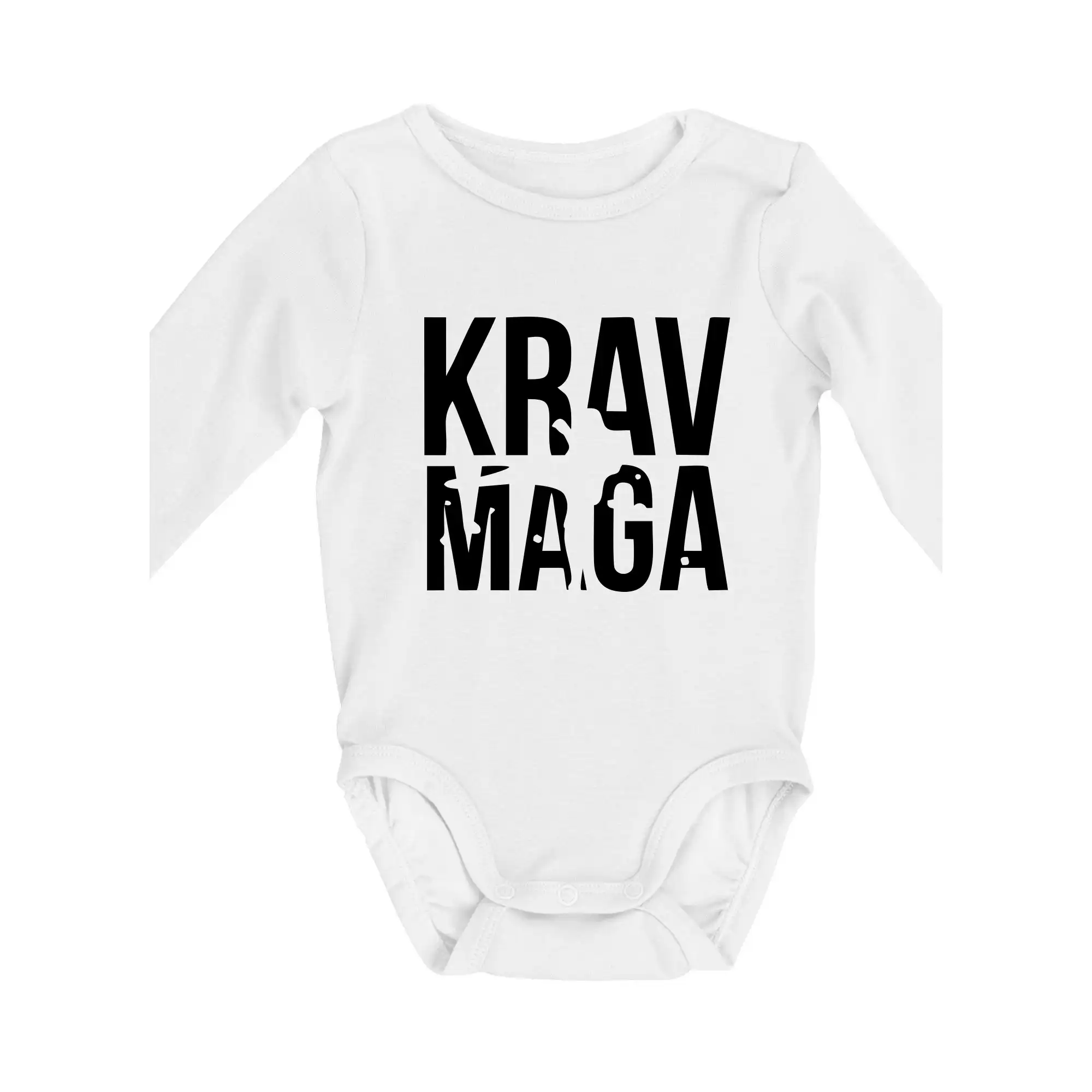 Tričká na box - Nápis Krav Maga - Body dojčenské s dlhým rukávom