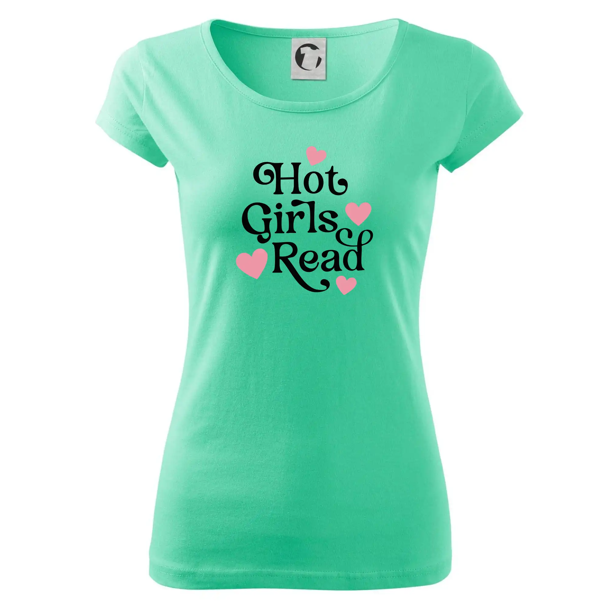 Tričká s motívom kníh pre milovníkov čítania a vône papiera - Hot girls read - Dámske tričko Pure
