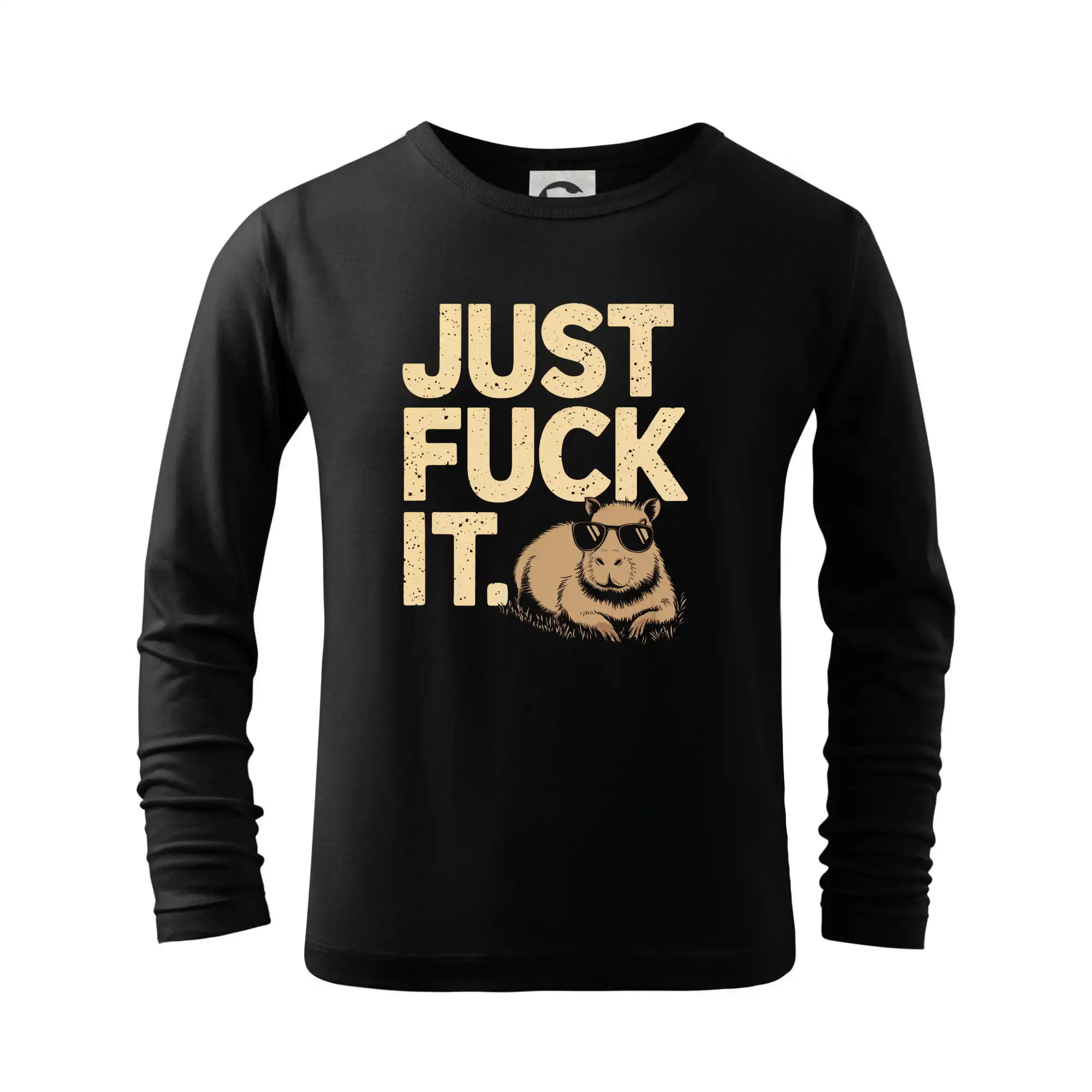 Tričká so zvieratami - Capybara Just fuck it - Tričko detské Long Sleeve
