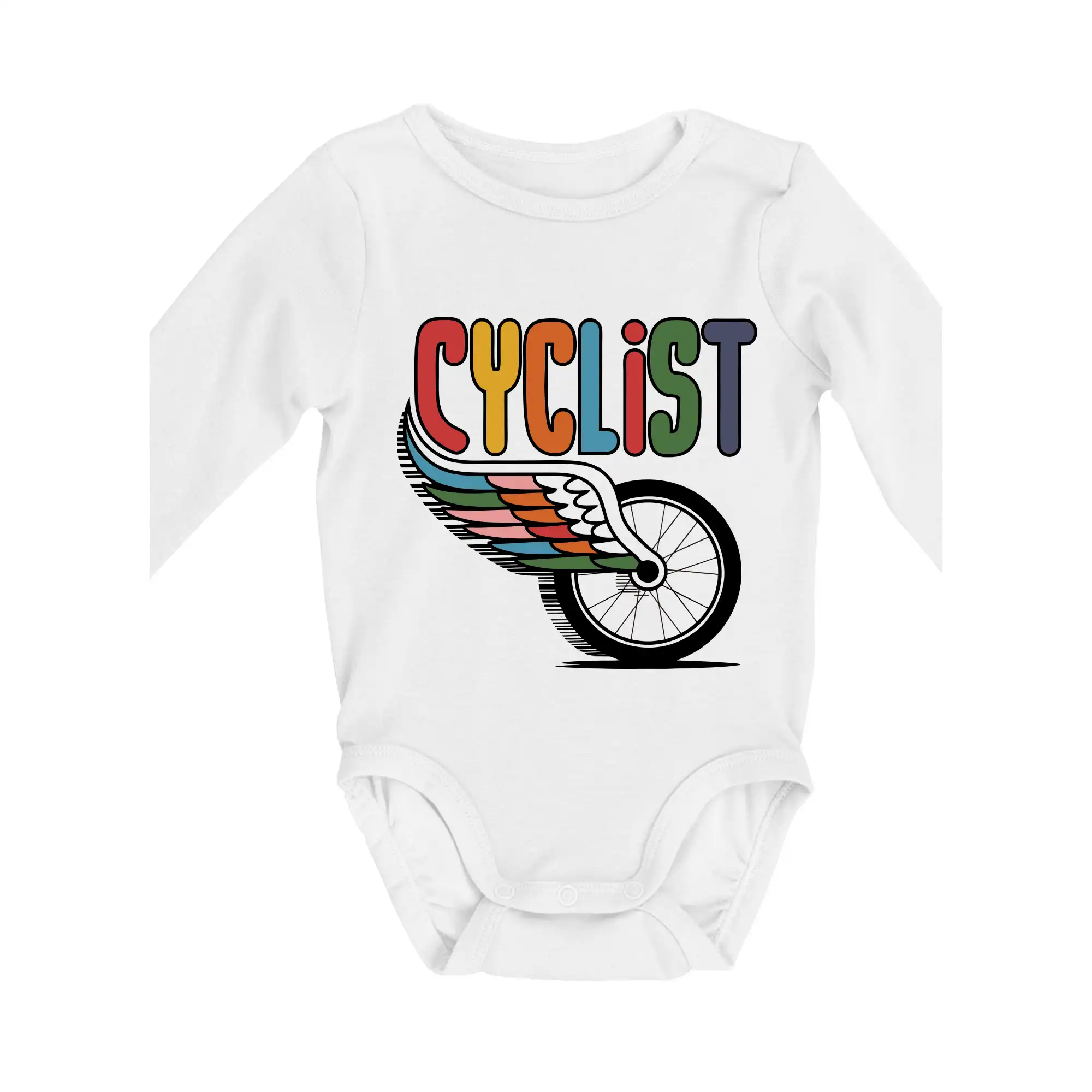 Tričko ako darček pre cyklistu - Cyclist - bicykel a krídlo - Body dojčenské s dlhým rukávom