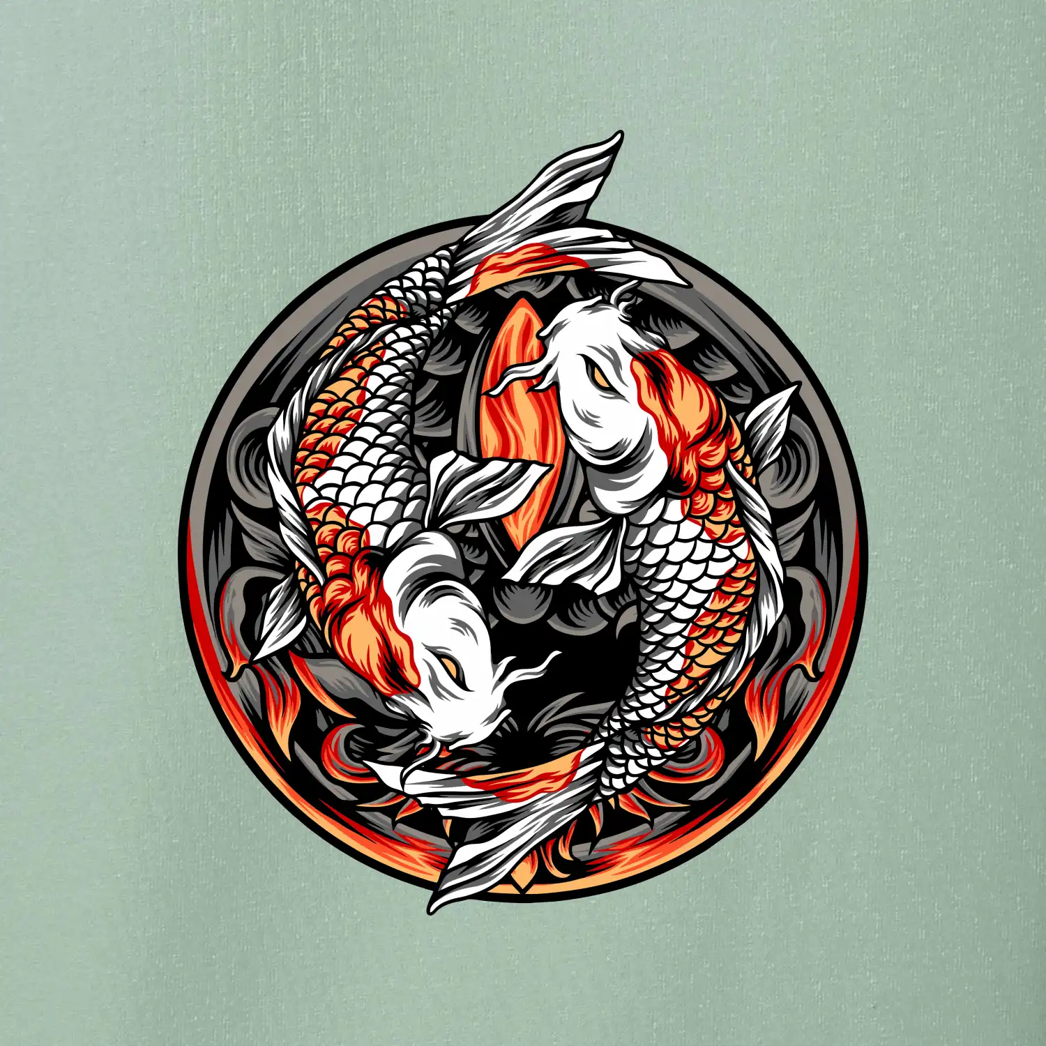 Yin & Yang Koi kapr - oranžový