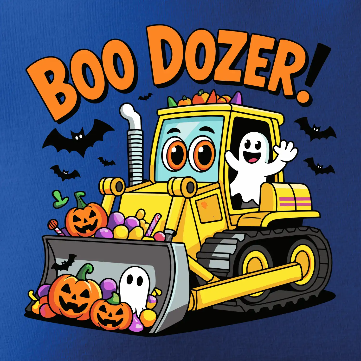Halloweenský boo dozer