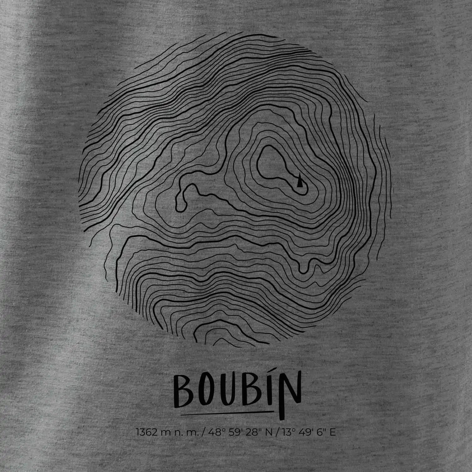 Boubín - vrstevnice v kruhu