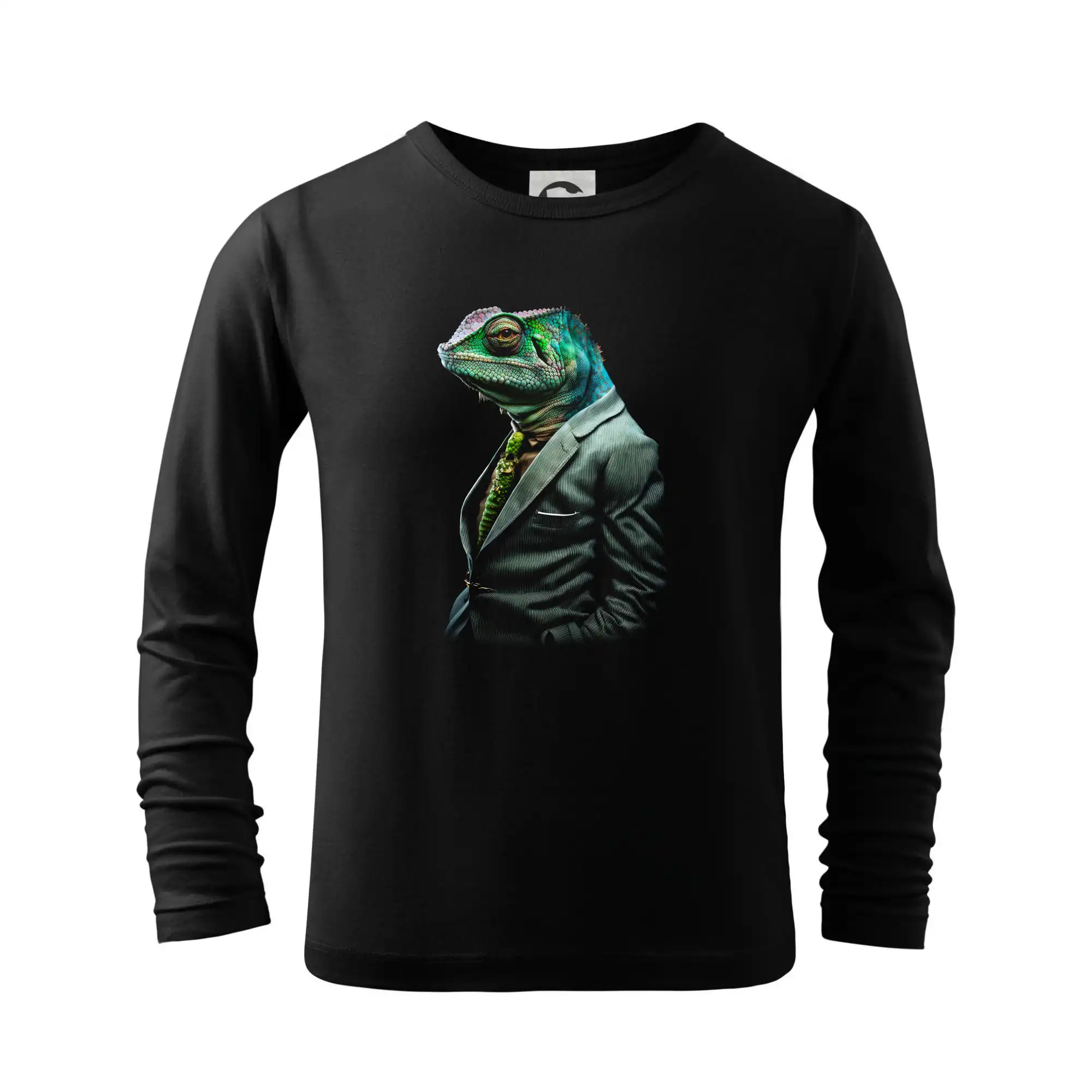 Tričká so zvieratami - Chameleon v obleku - Tričko detské Long Sleeve