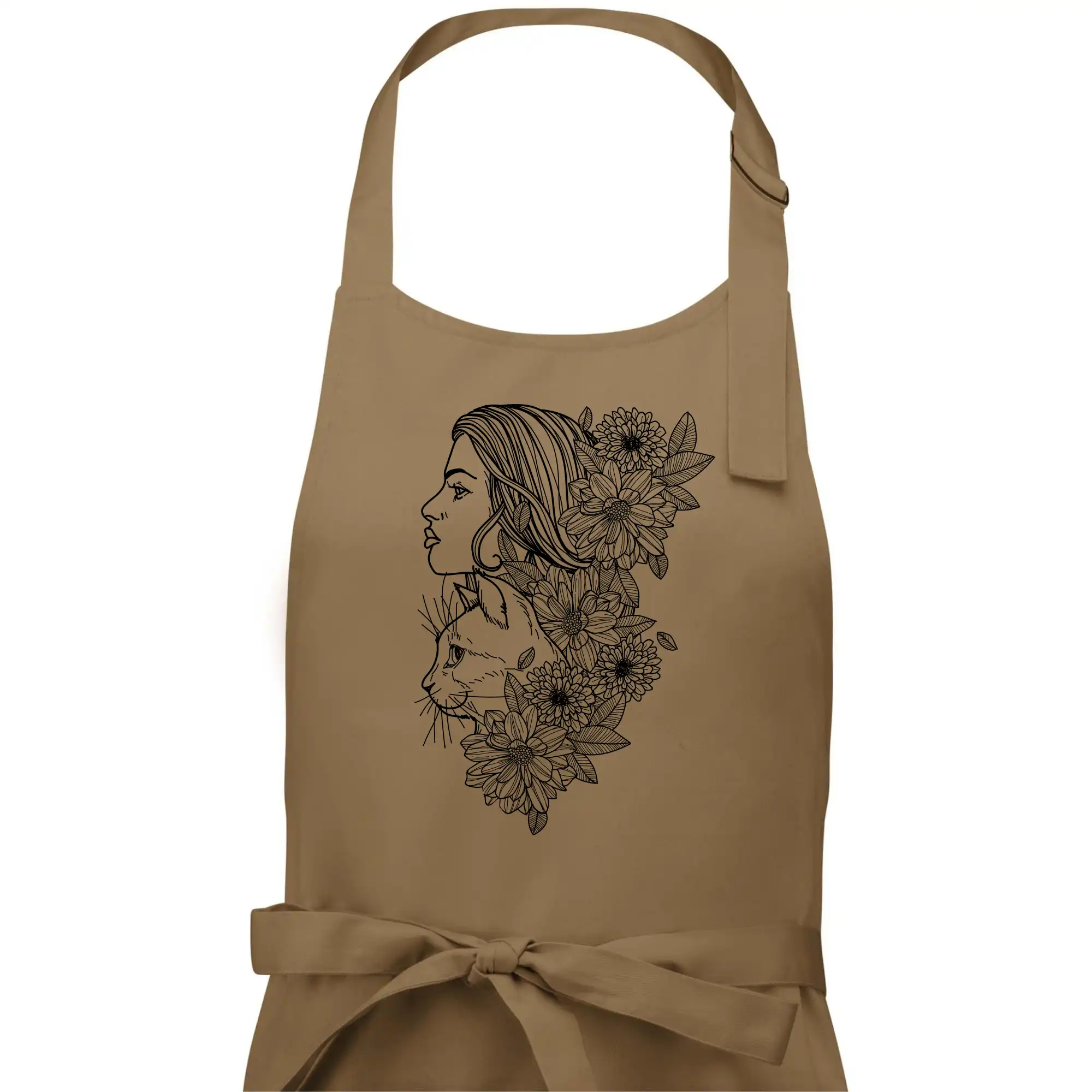 Žena a kočka - kreslená