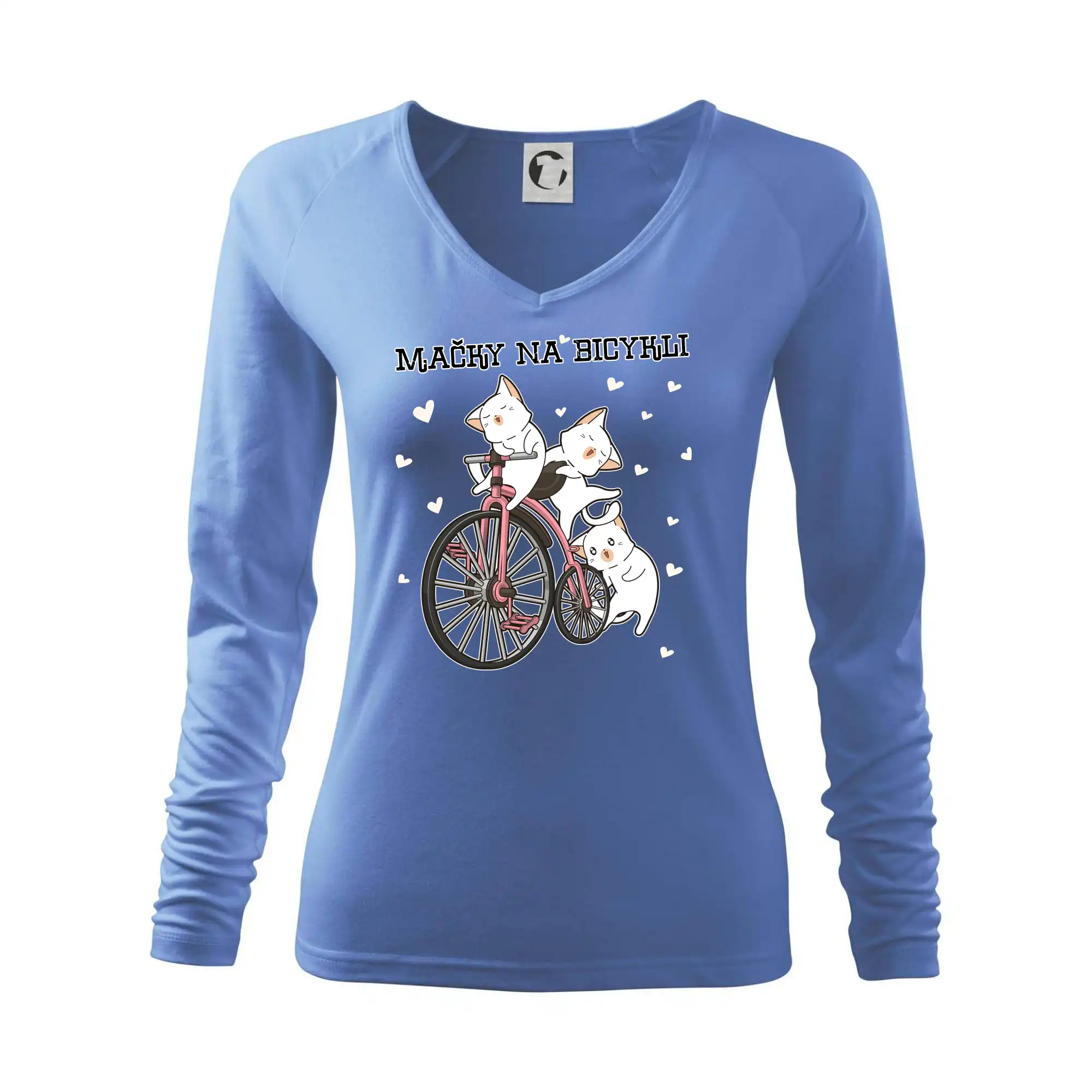 Tričko ako darček pre cyklistu - Mačky na bicykli - Tričko dámske Elegance