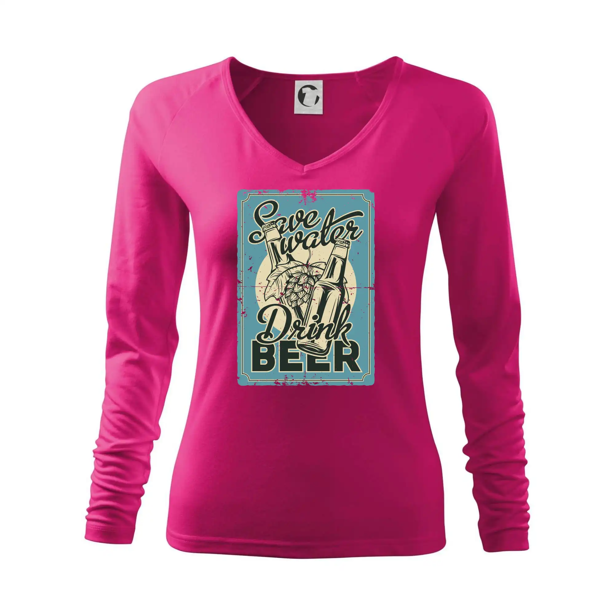 Vtipná tričká pre pivárov - Save water drink beer poster - Tričko dámske Elegance