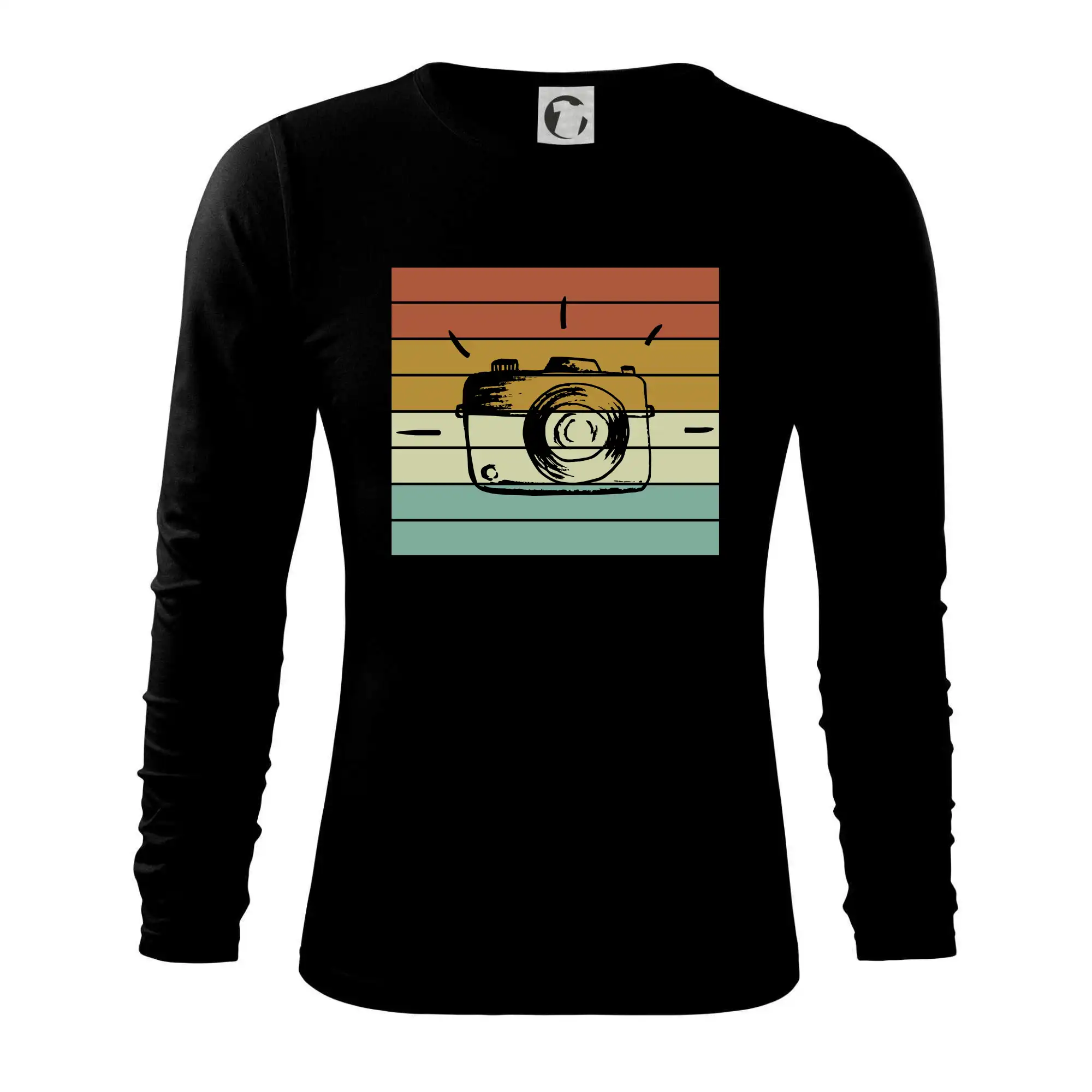 Tričká pre fotografov - Vintage fotoaparát - Tričko s dlhým rukávom FIT-T long sleeve