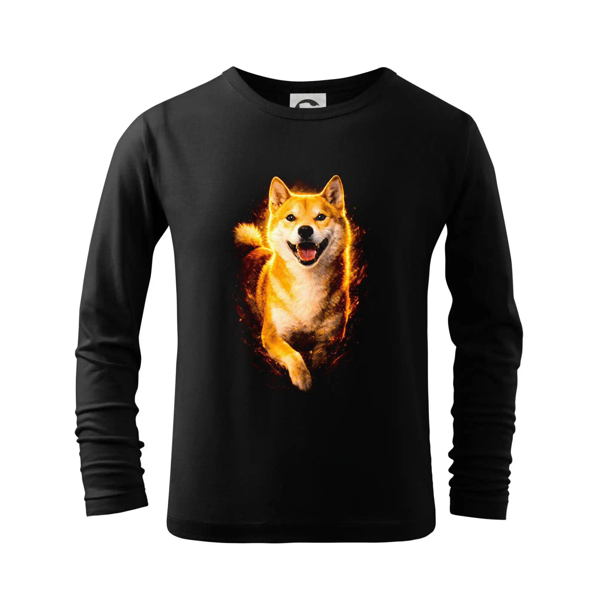 Ostatné psie plemená - Obrázok poltón Shiba Inu bežiaci - Tričko detské Long Sleeve