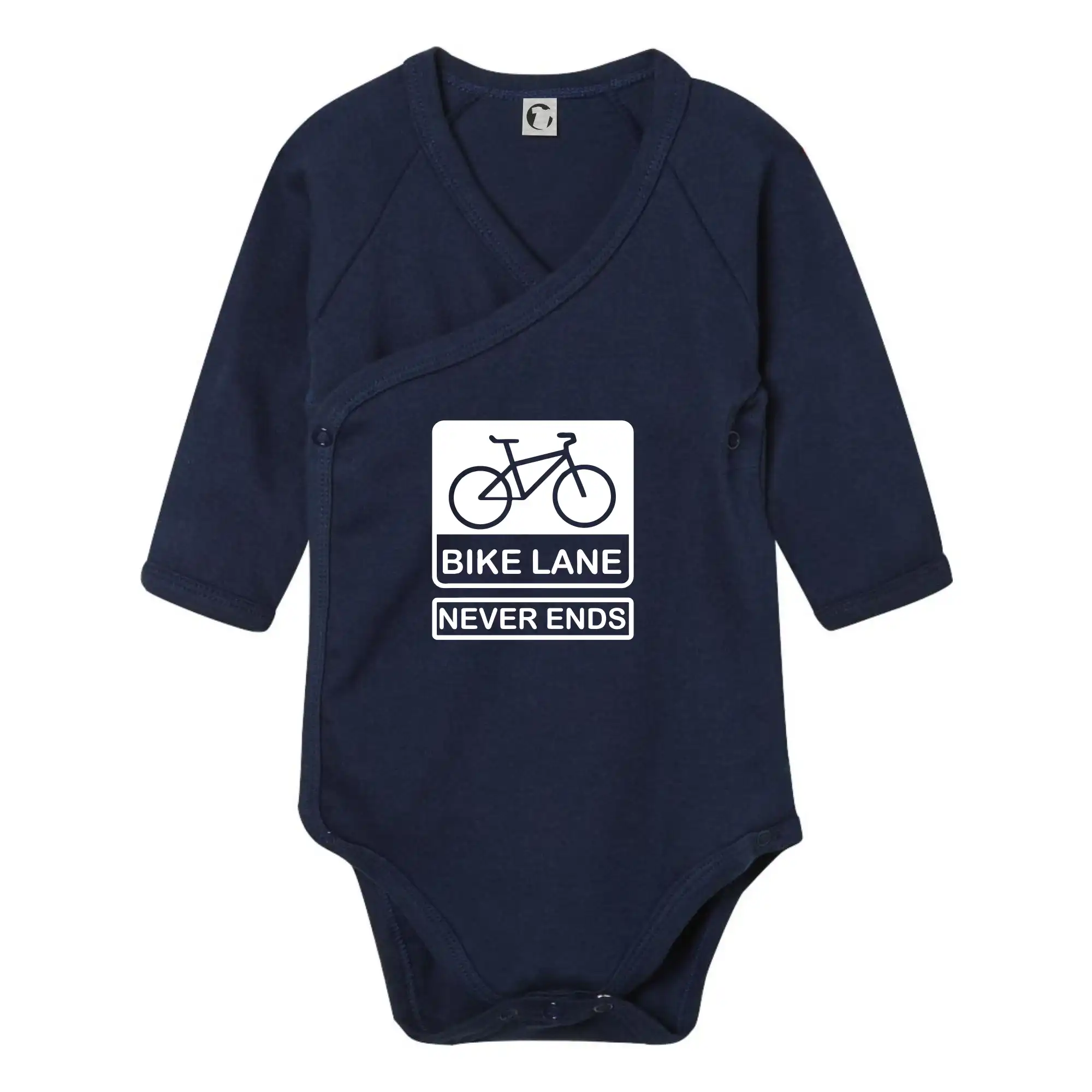 Tričko ako darček pre cyklistu - Bike lane - Body zavinovacie s dlhým rukávom