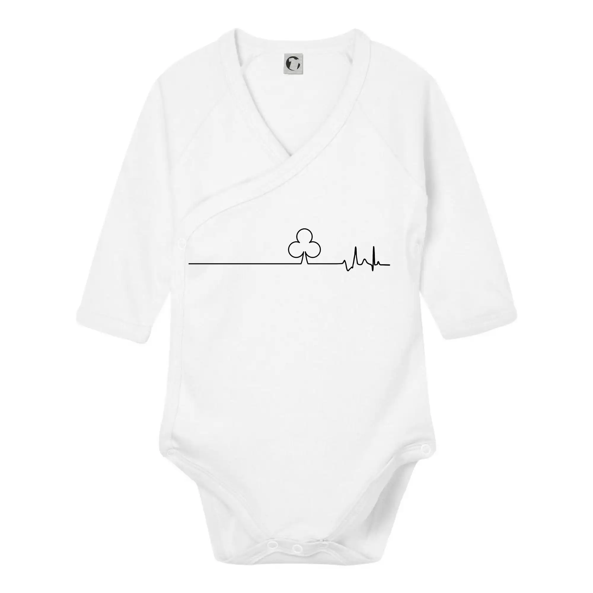 Poker tričká - Poker EKG žalude trefy - Body zavinovacie s dlhým rukávom