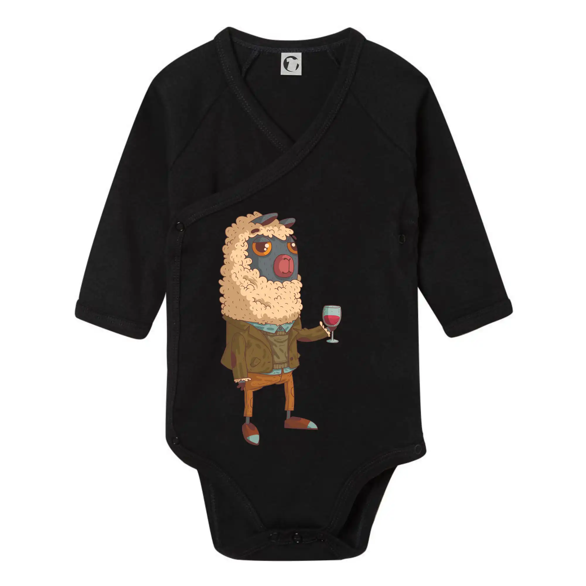 Alpaka s vínem muž