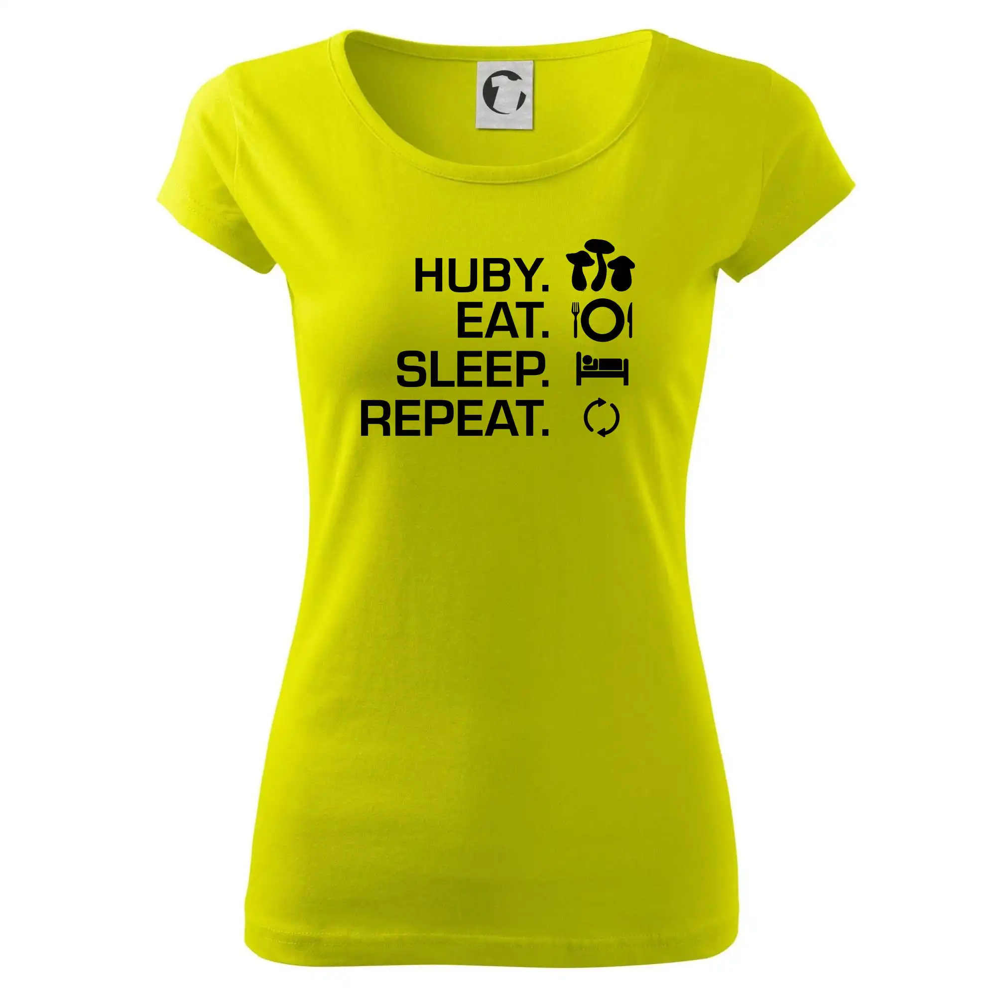 Tričká na chalupu - Huby Eat Sleep Repeat - Dámske tričko Pure