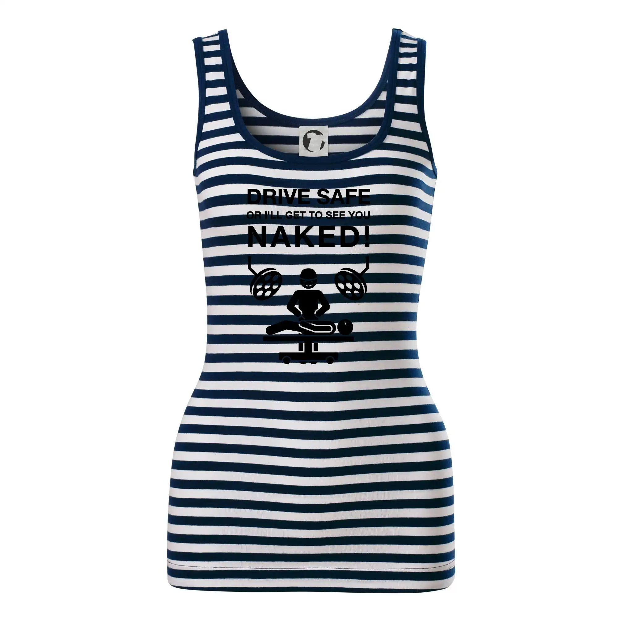 Tričká na párty - Jazdi bezpečne alebo ťa uvidím nahého (Hana-creative) - Sailor tielko na vodu