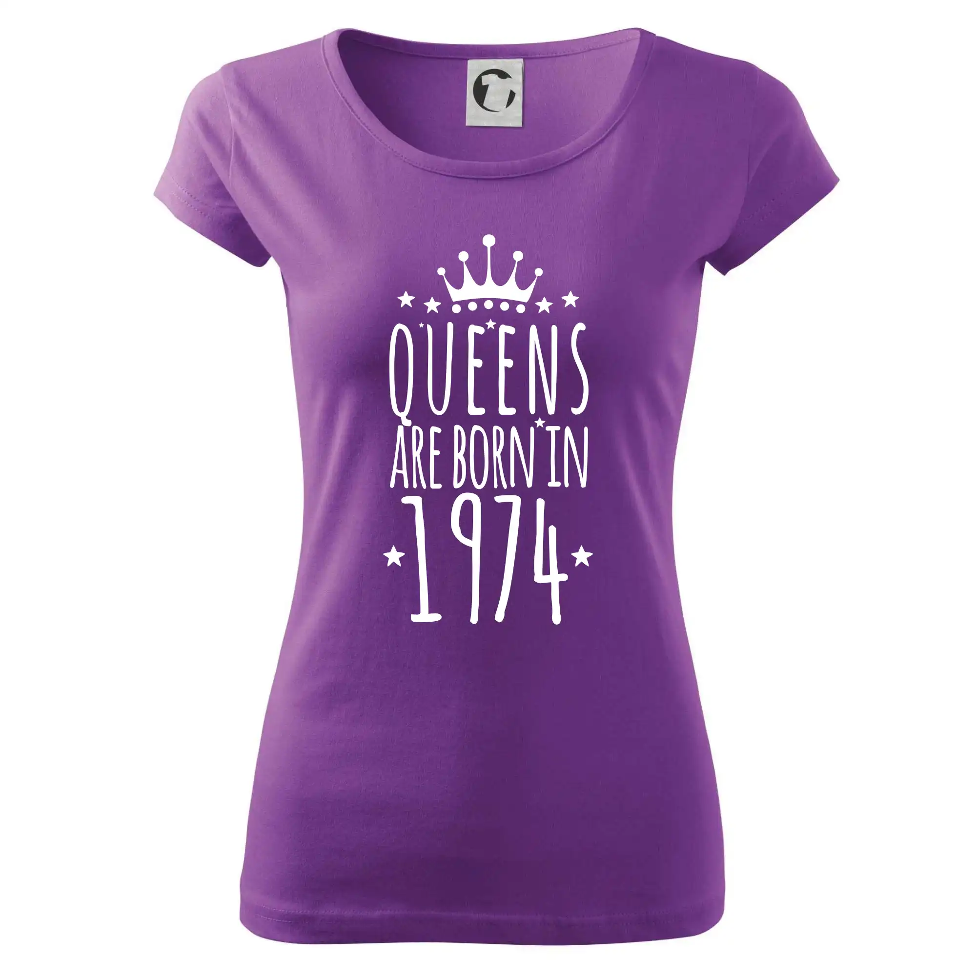 Tričká k narodeninám - Queens are born in 1974 - Dámske tričko Pure