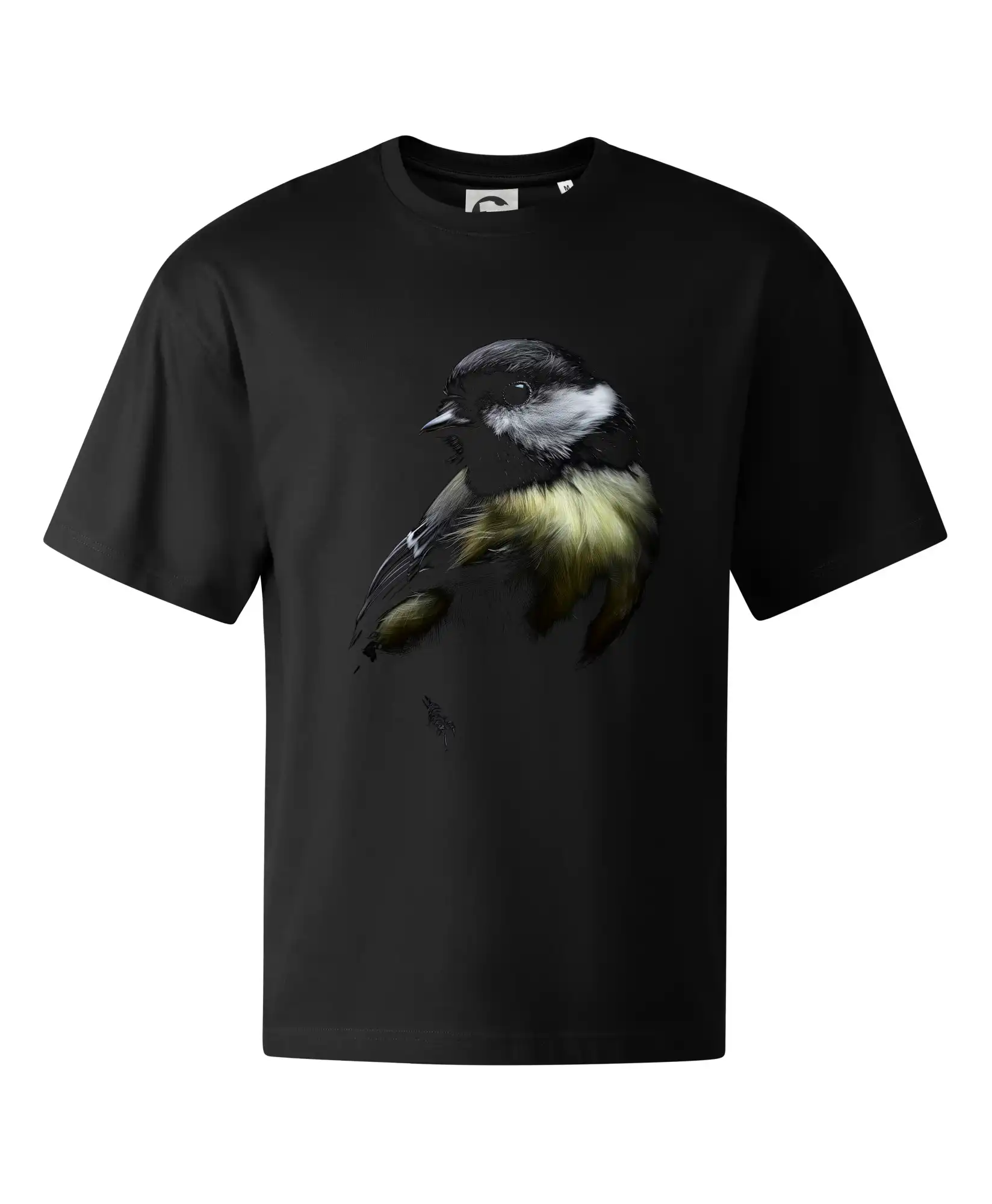 Tričko s motívmi vtákov - Sýkorka koňadra čierna fotka - Stage unisex - OVERSIZE