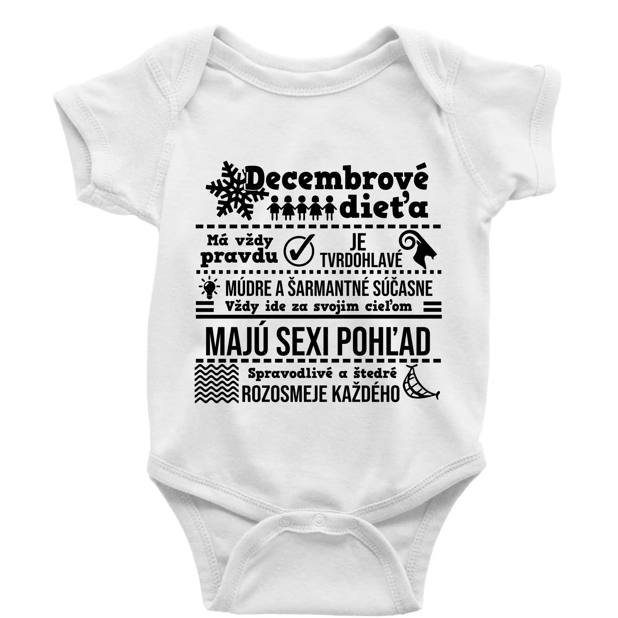 Tričká pre narodených v decembri - Narodeniny December - Body dojčenské s krátkym rukávom