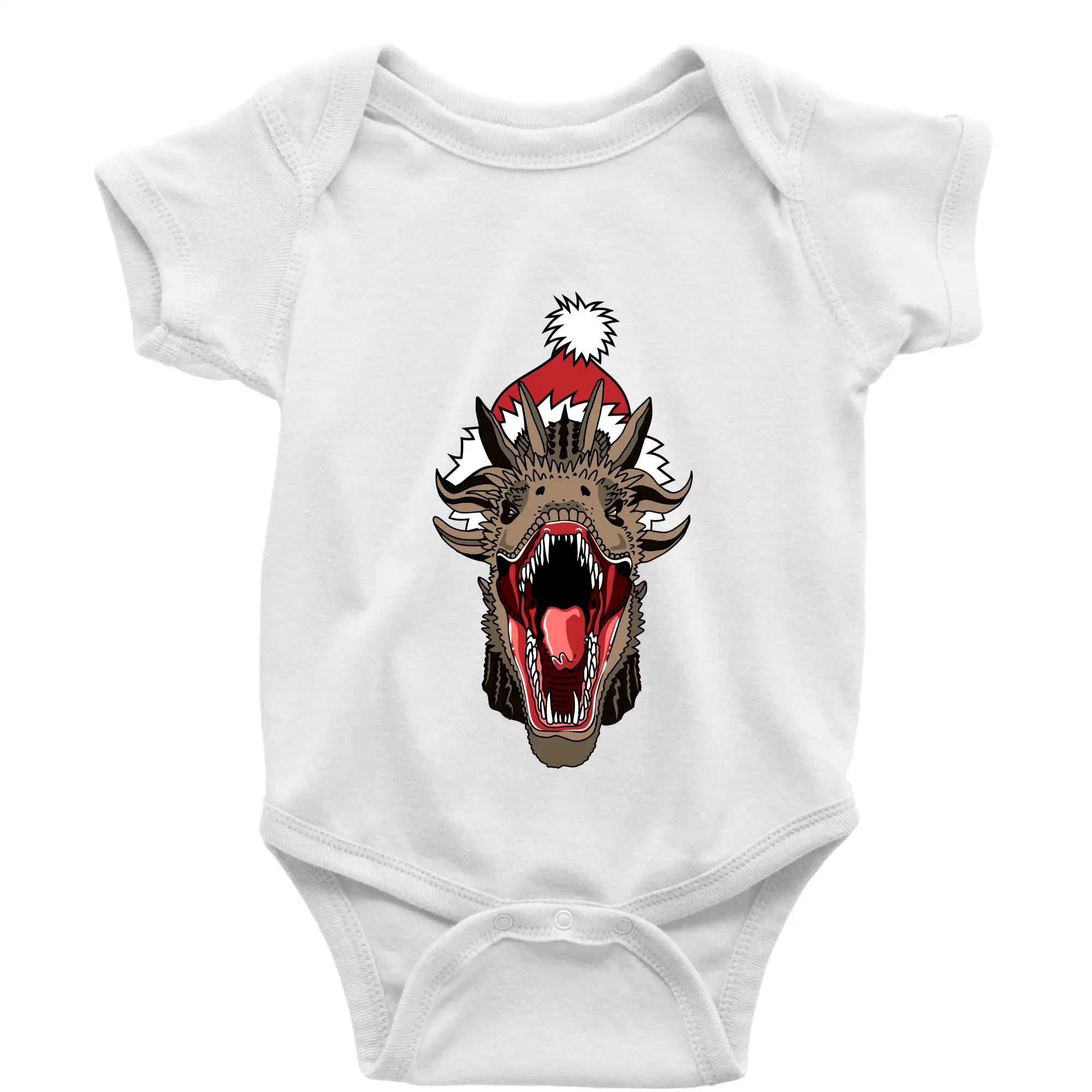 Vianočné tričká - Vánoční drak (Pecka design) - Body dojčenské s krátkym rukávom