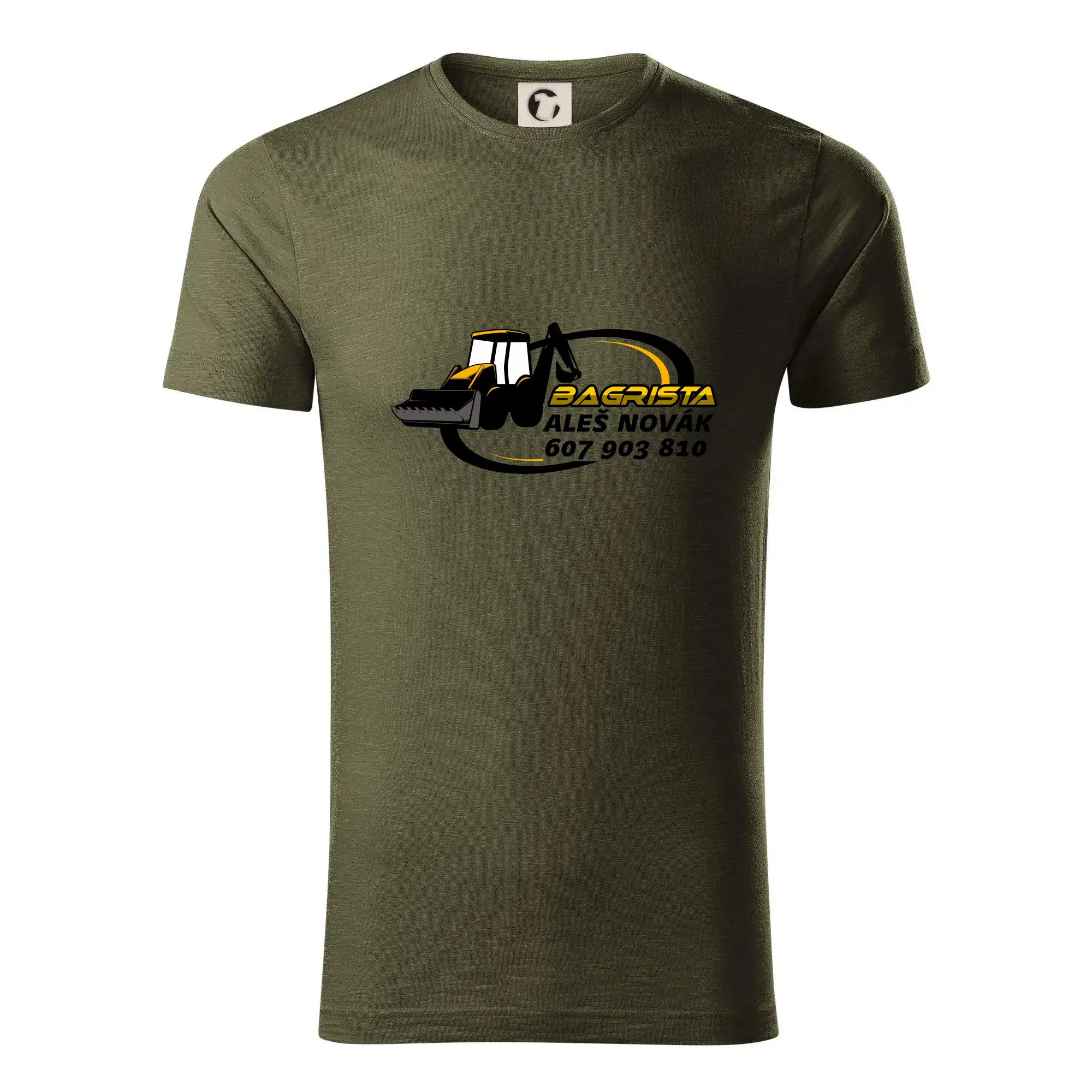 Bagrista v kruhu - vlastný nápis - Tričko z organickej bavlny
