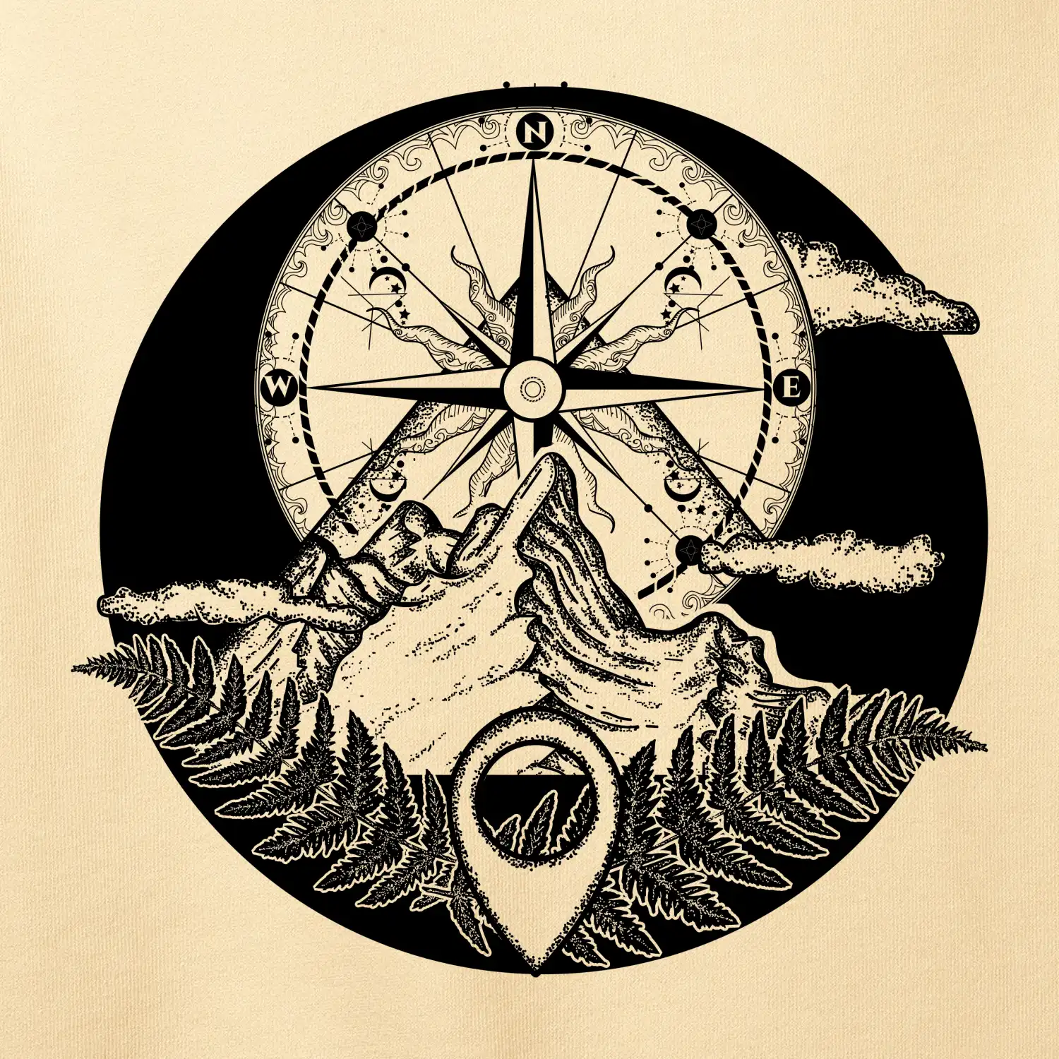 Cestování - hory kompas