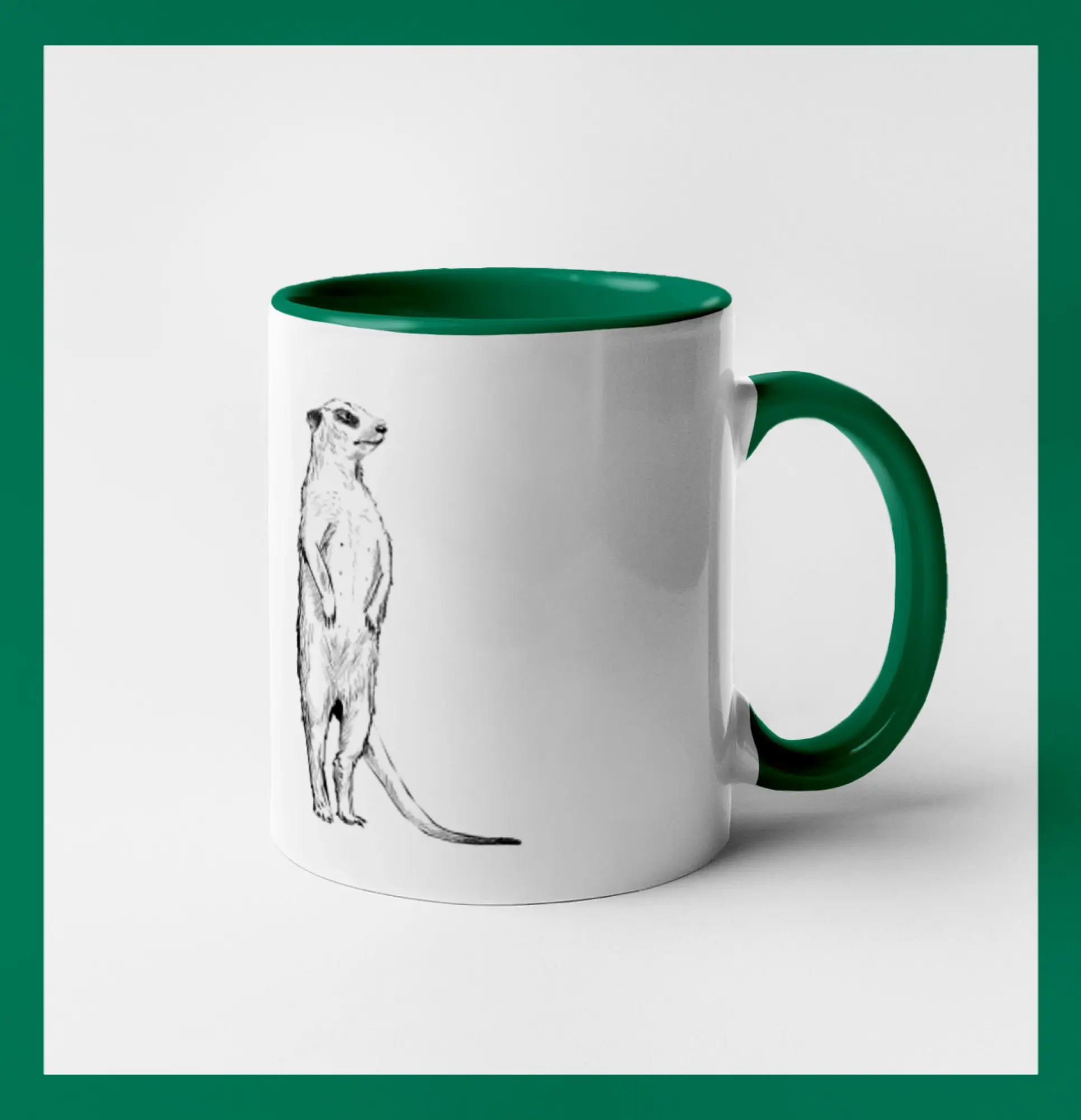 Surikata čierna kresba