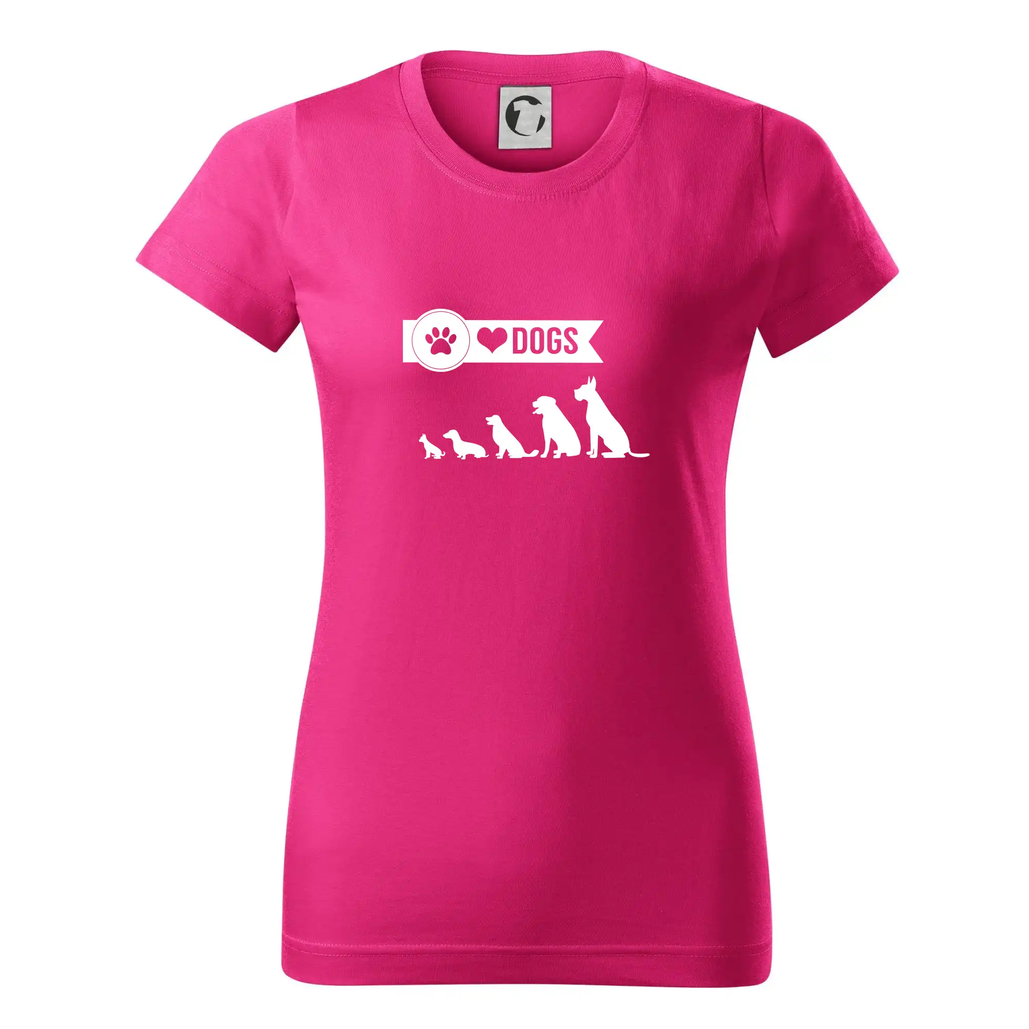 Ostatné psie plemená - I love dogs - labka - Dámske tričko basic - ľahko voľnejšie a dlhšie