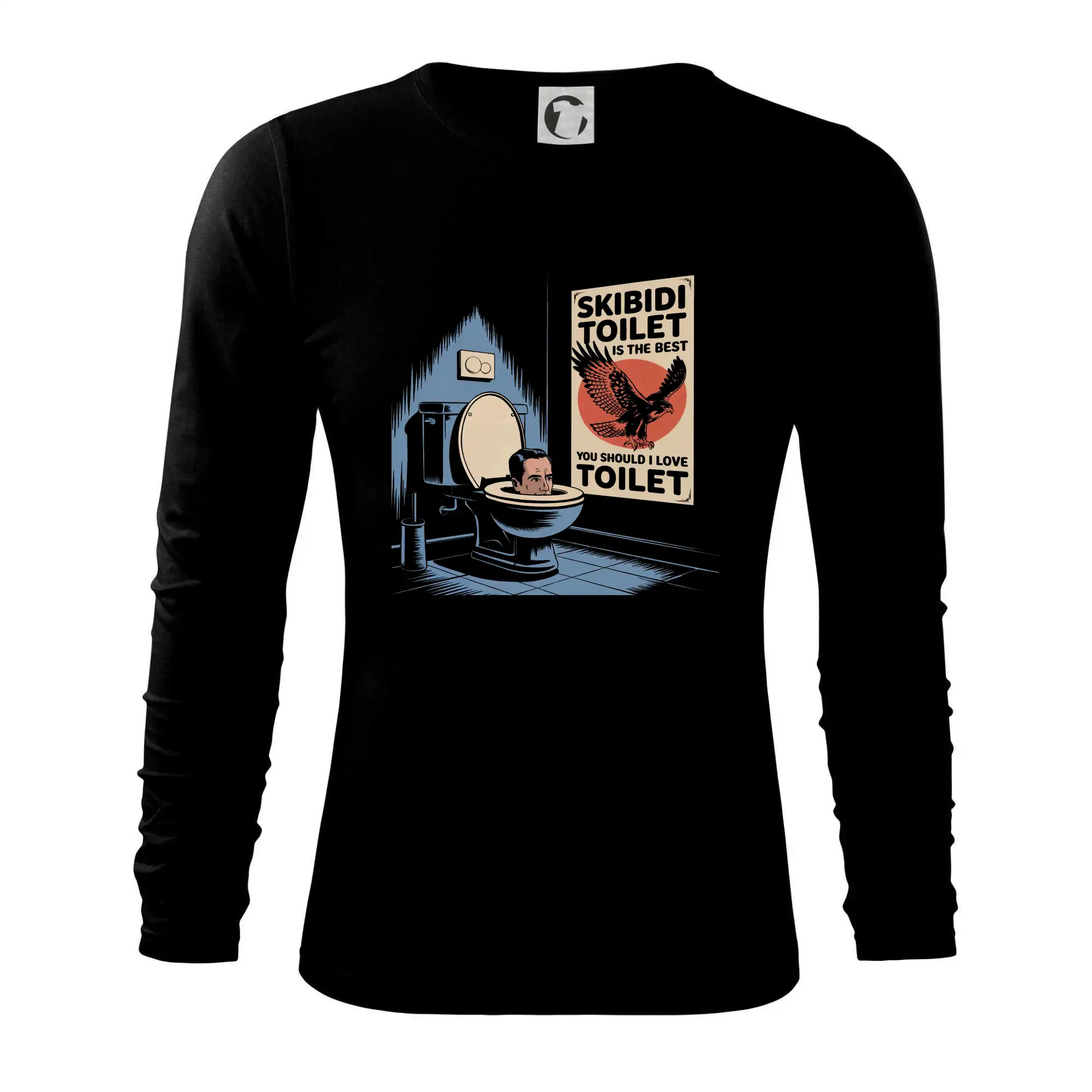 Tričká s motívmi ktoré frčia na internete - Skibidi toilet is the best you should love skibidi toilet - Tričko s dlhým rukávom FIT-T long sleeve