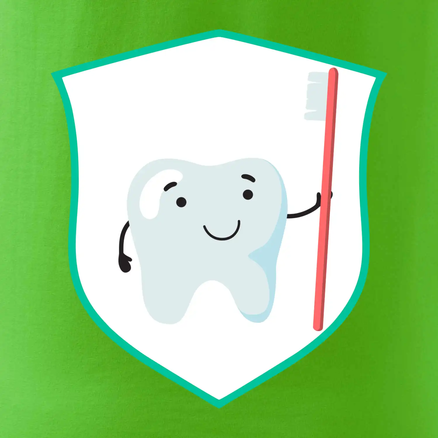 Zoubek na prsu - zubní kartáček