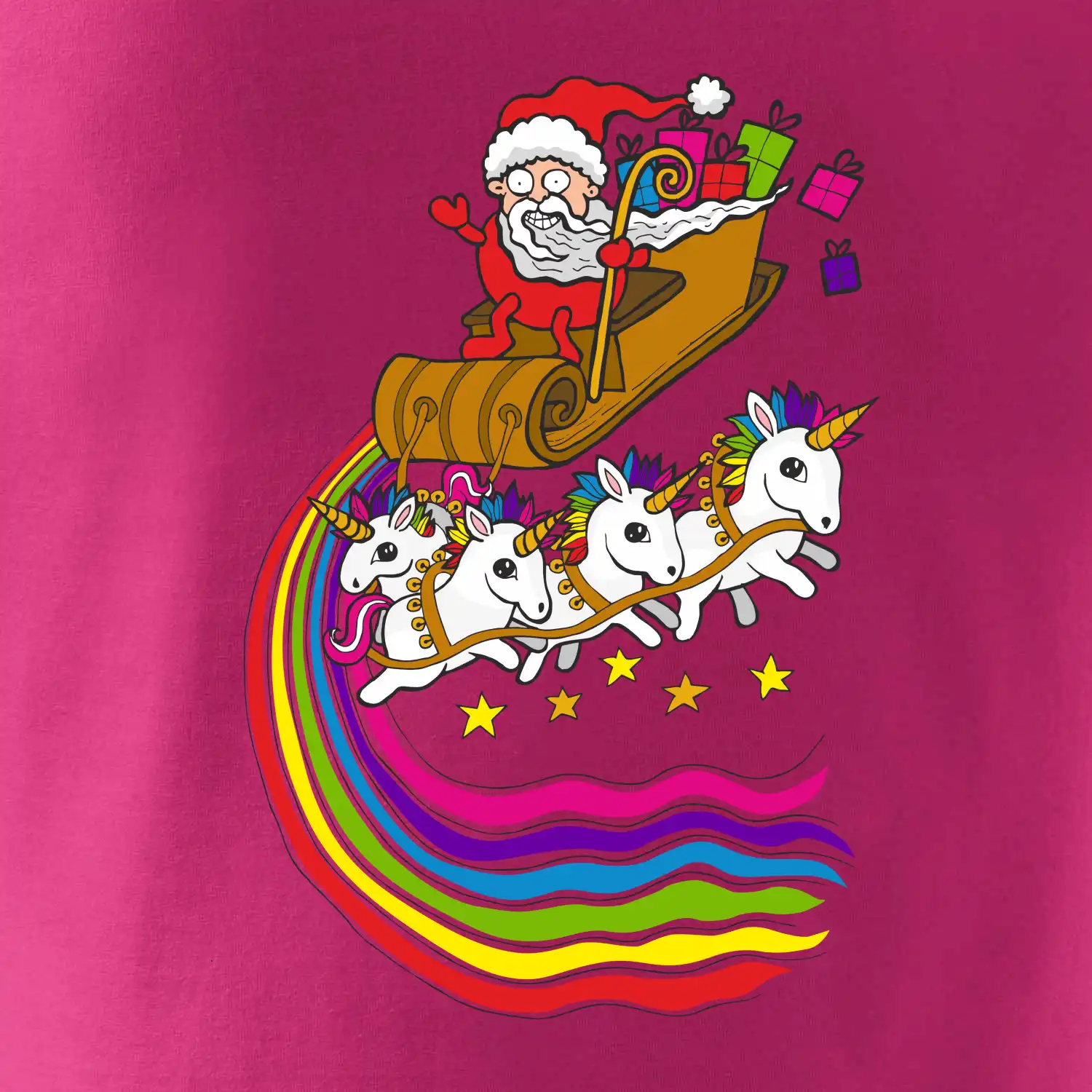 Santa a jednorožci (Pecka design)