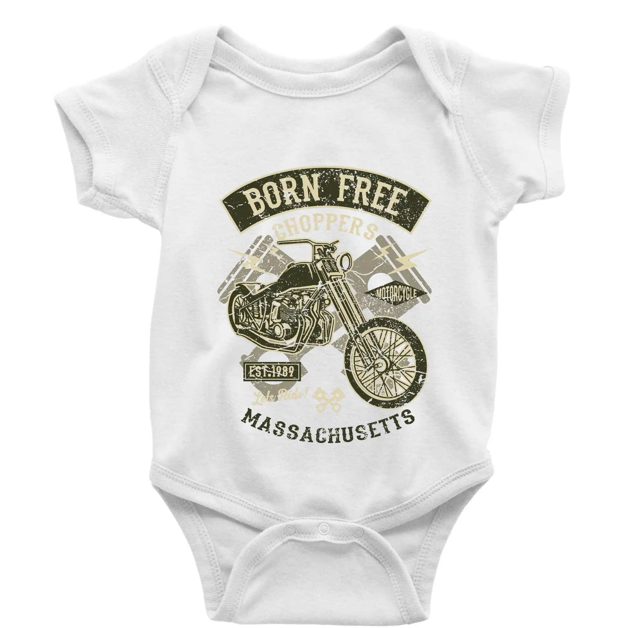 Tričká a mikiny s potlačou motoriek – pre pravých motorkárov - Born Free Choppers - Body dojčenské s krátkym rukávom