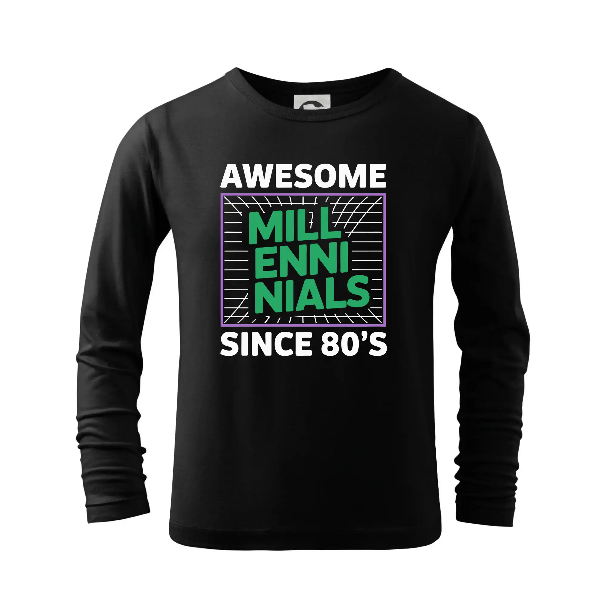 Tričká s motívmi ktoré frčia na internete - Generace Y - Zelený Awesome Millennials Since 80's - Tričko detské Long Sleeve