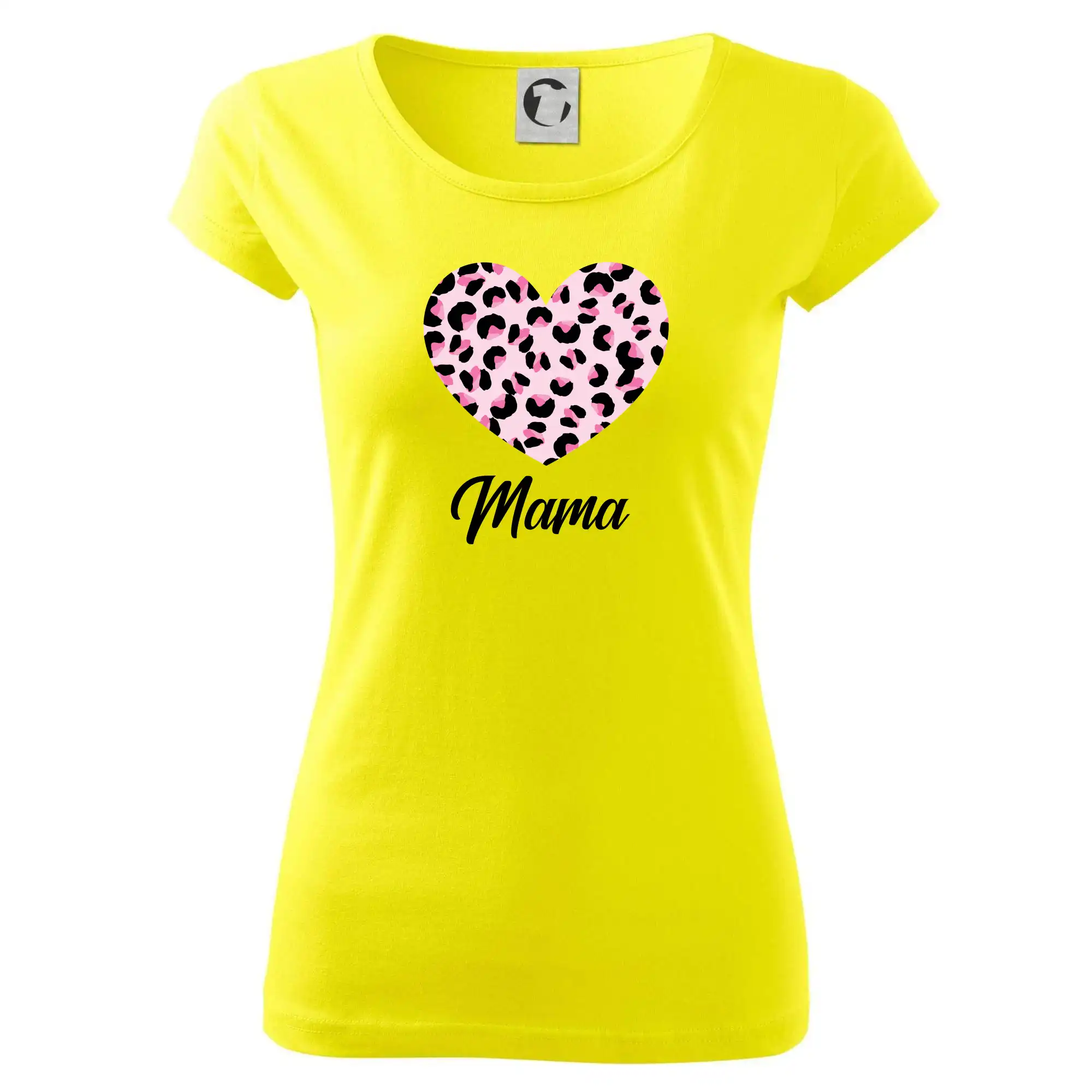 Tričká a mikiny pre mamičky - Srdce růžové - mama (Pecka Design) - Dámske tričko Pure